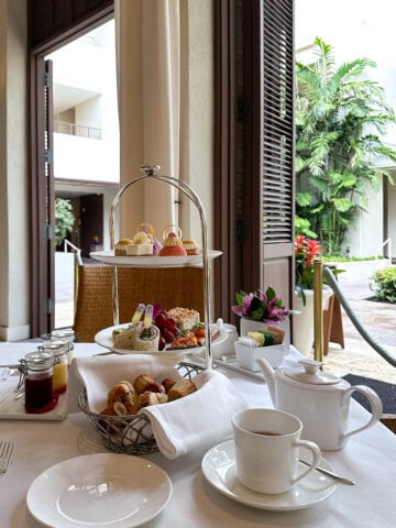 Halekulani afternoon tea table.