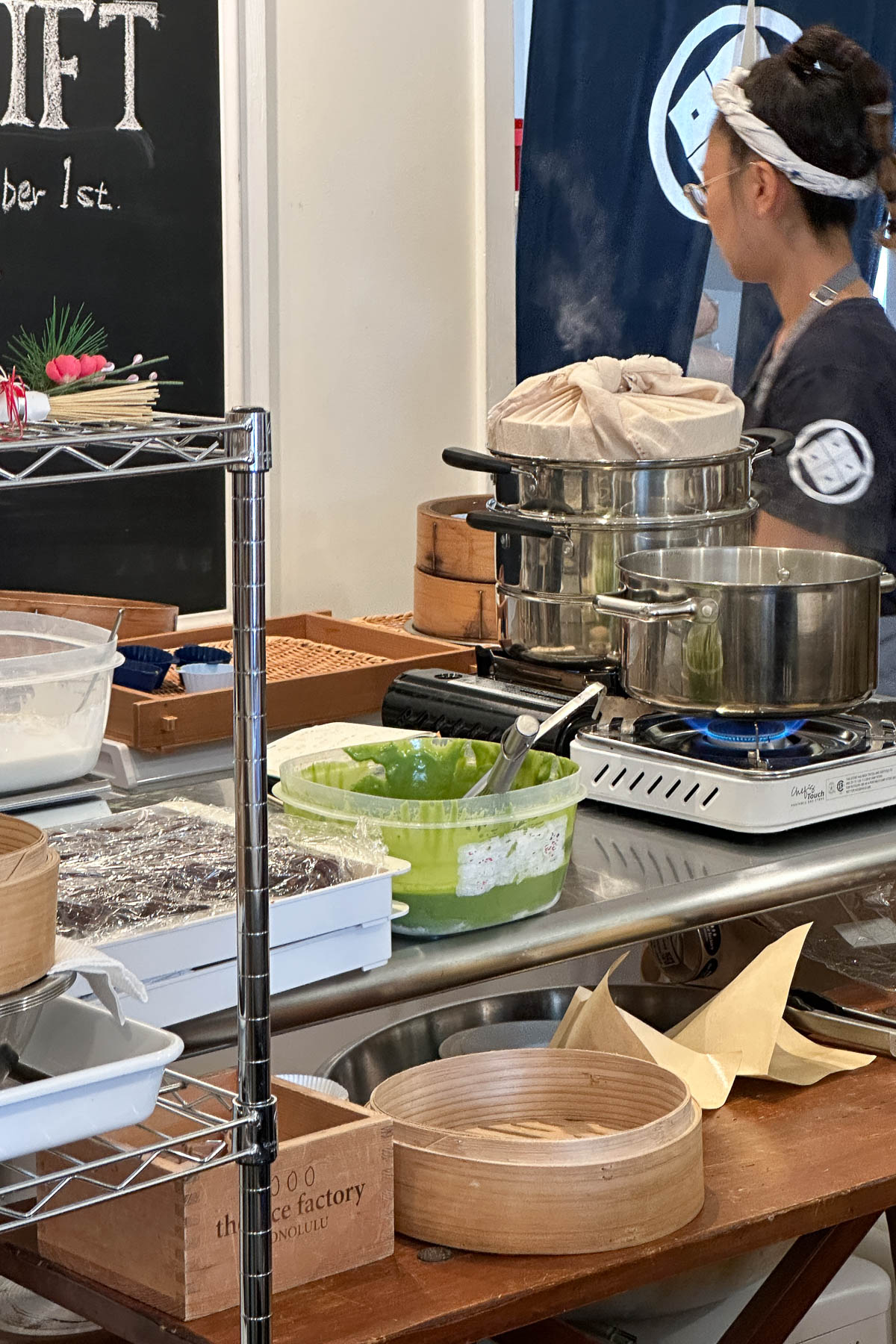 The Rice Factory, matcha muffin making.