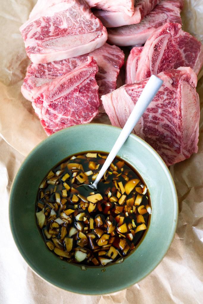 Bone-in short ribs and the marinade for homemade pipikaula