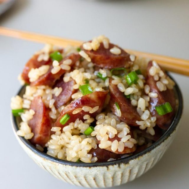 Rice Cooker Recipe Chinese Sausage Over Rice Onolicious Hawaiʻi