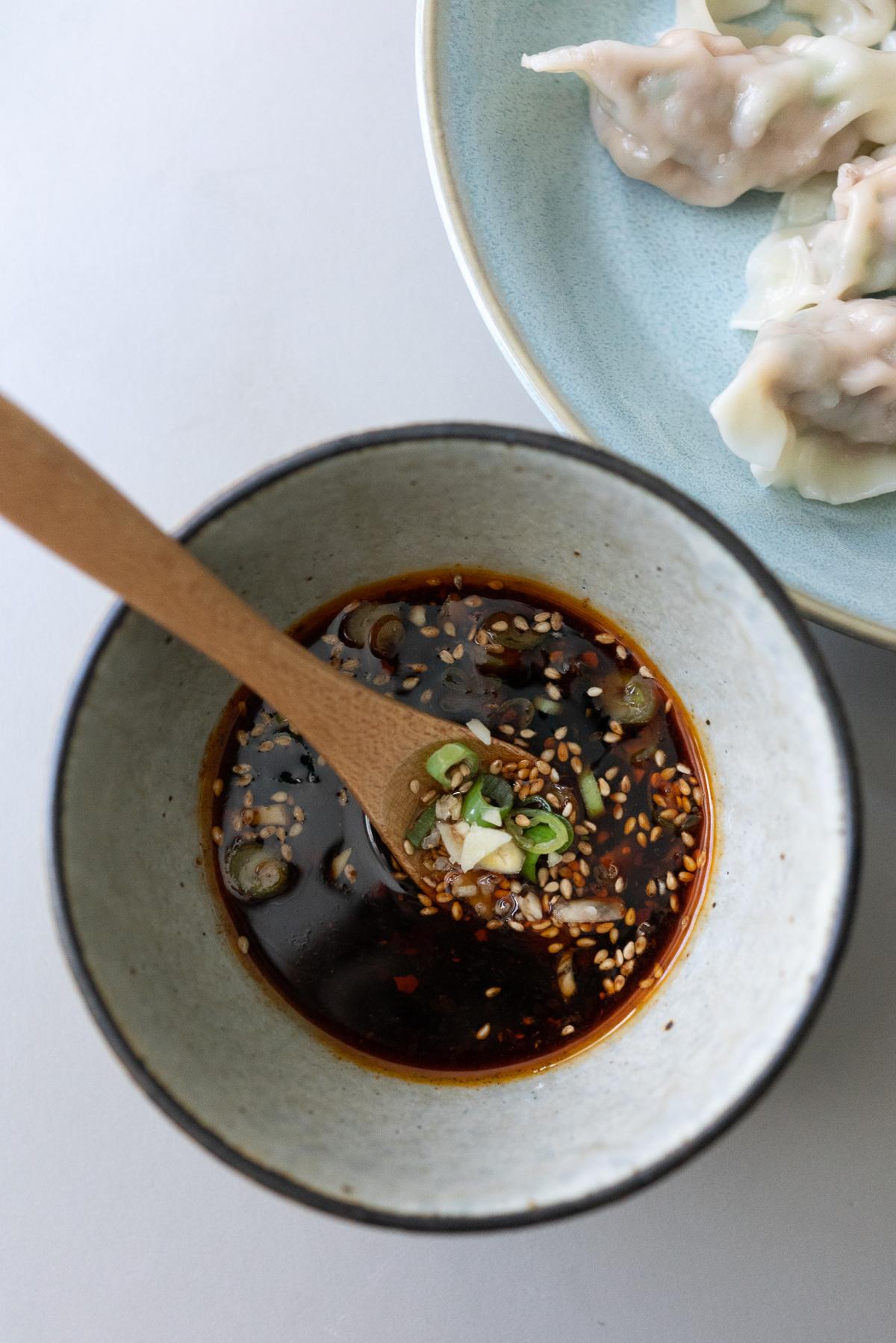 Dumpling Dipping sauce in a bowl