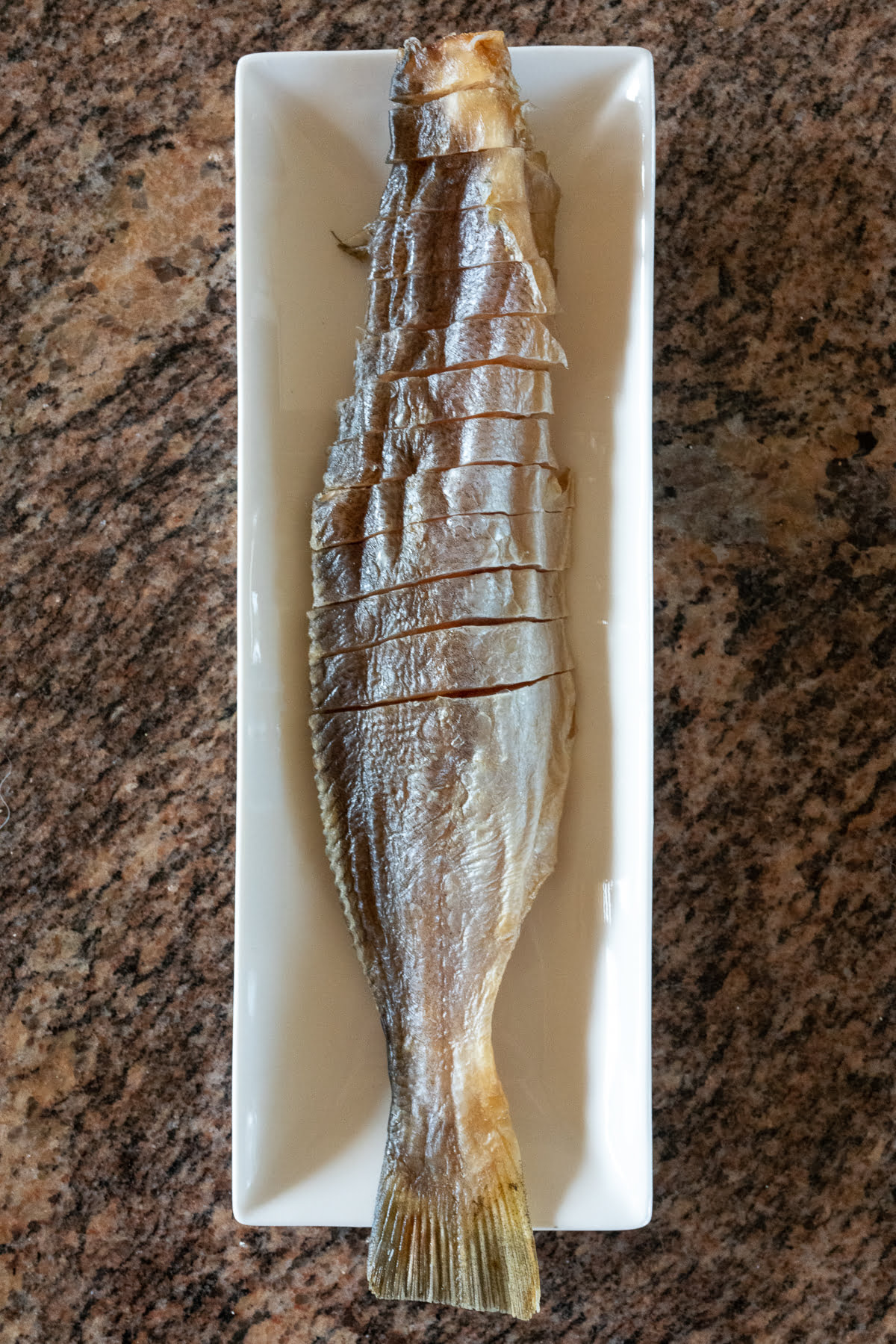 A whole dried salted fish