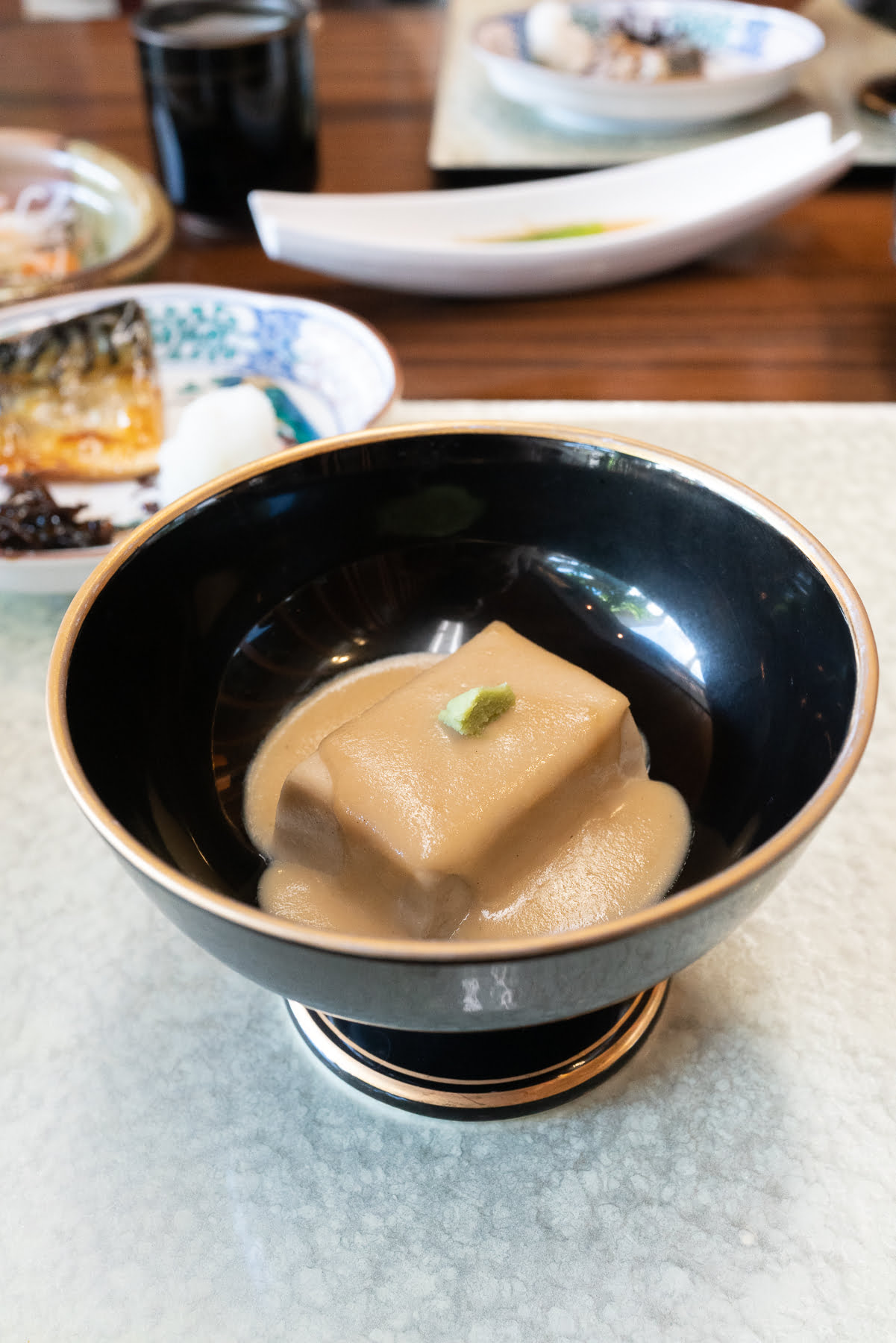 Goma Tofu from Restaurant Suntory.
