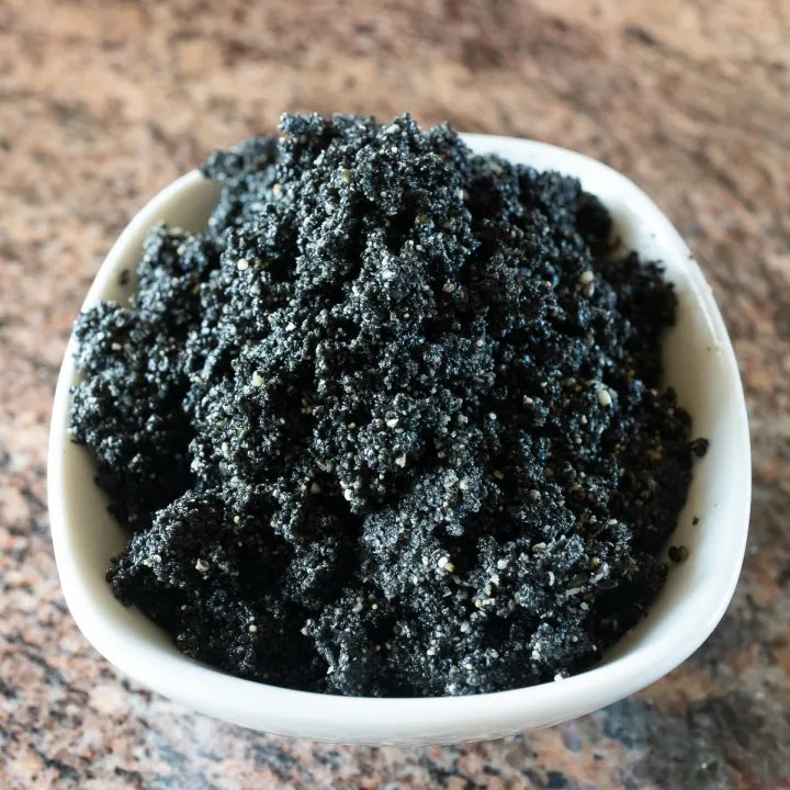 Homemade black sesame paste.
