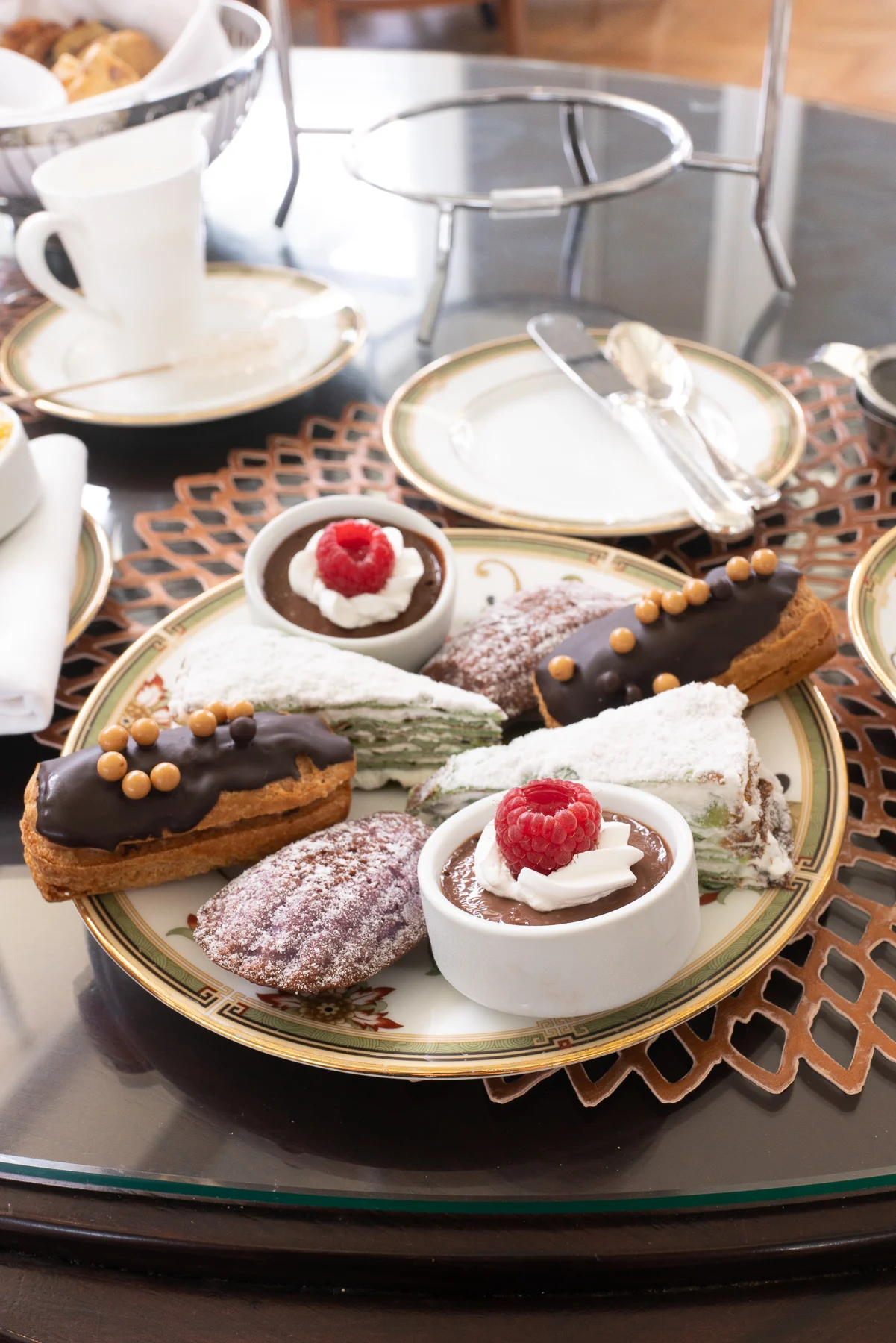 A plate of sweet items at Kahala Hotel’s afternoon tea.