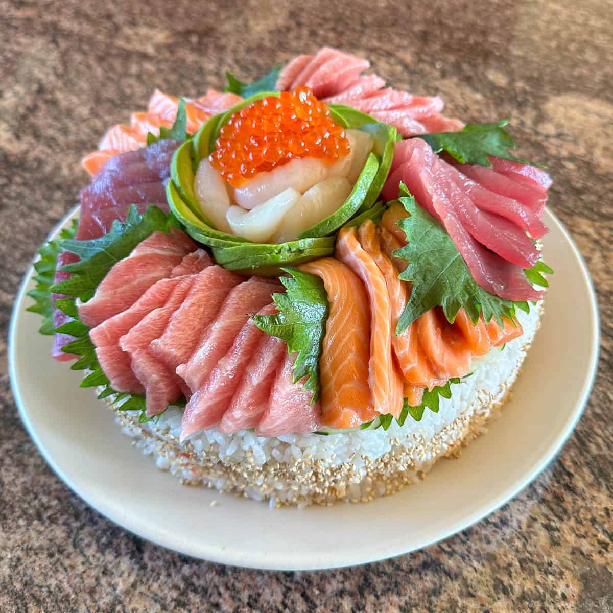 Sushi cake.