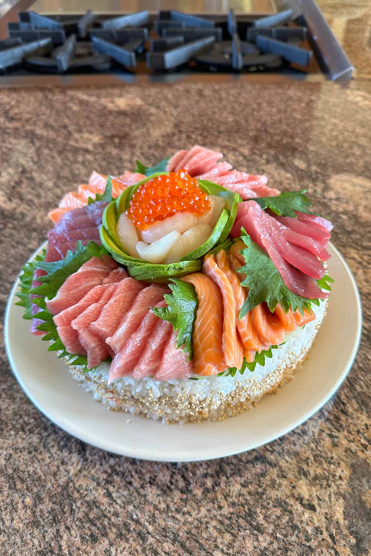 Sushi cake.