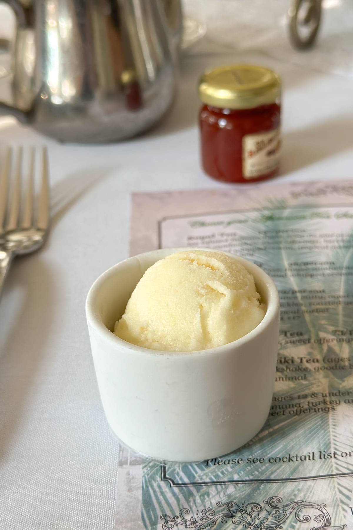 Moana Surfrider 2025 afternoon tea lemongrass sorbet.