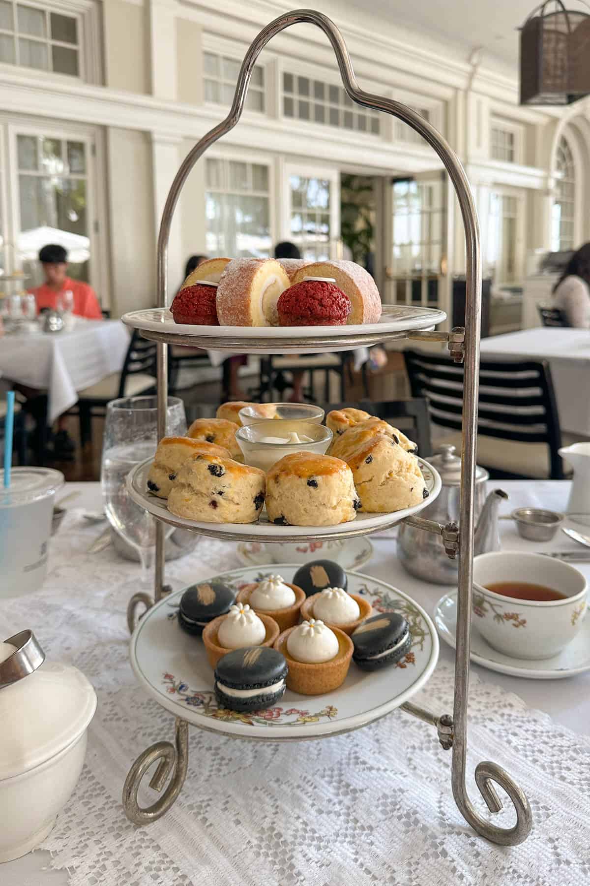 Afternoon tea stand at Moana Surfrider 2025 afternoon tea.