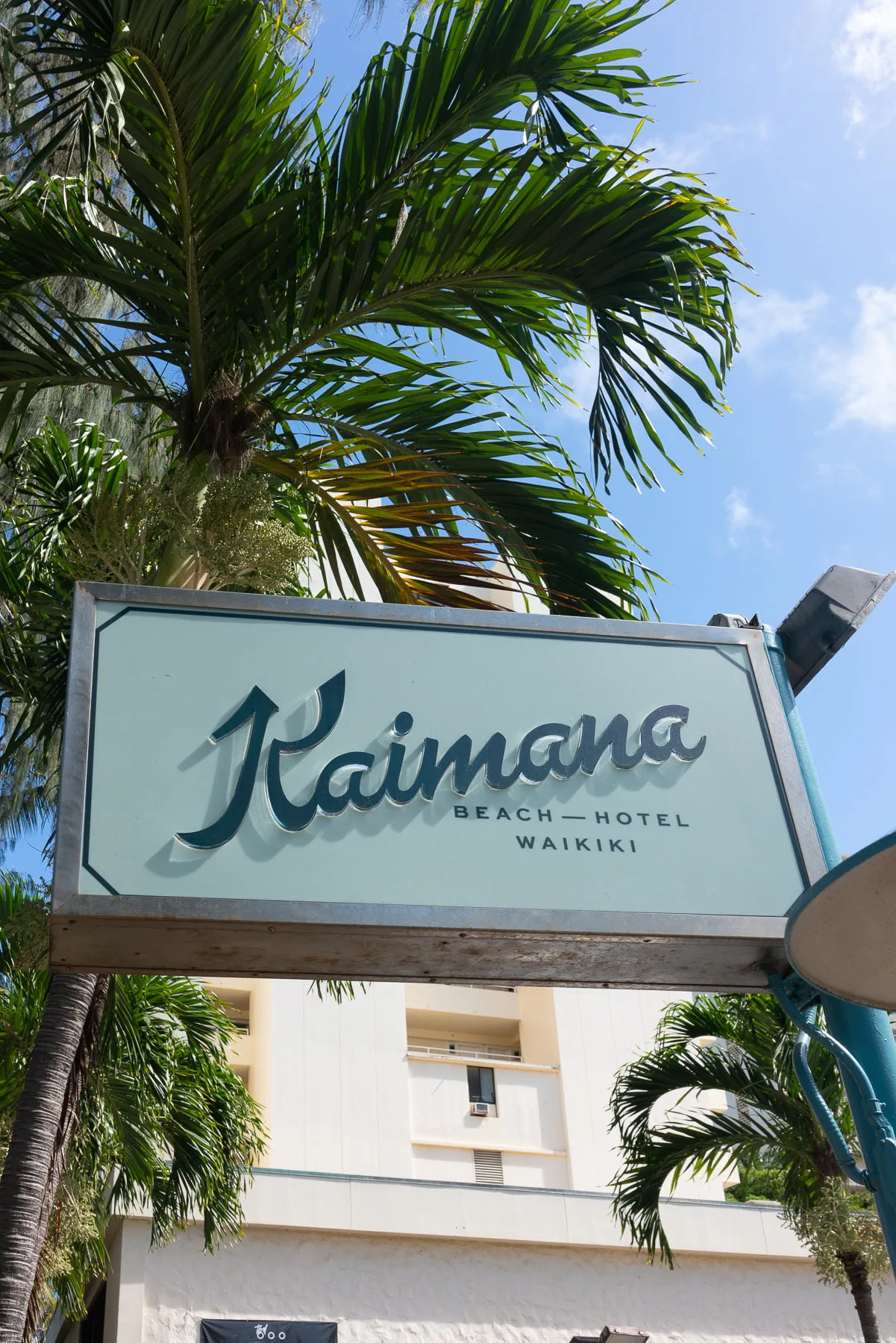 Exterior signage at Kaimana Beach Hotel.