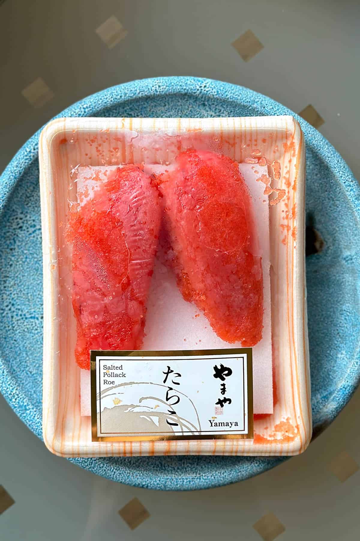 A package of mentaiko (2 sacks).