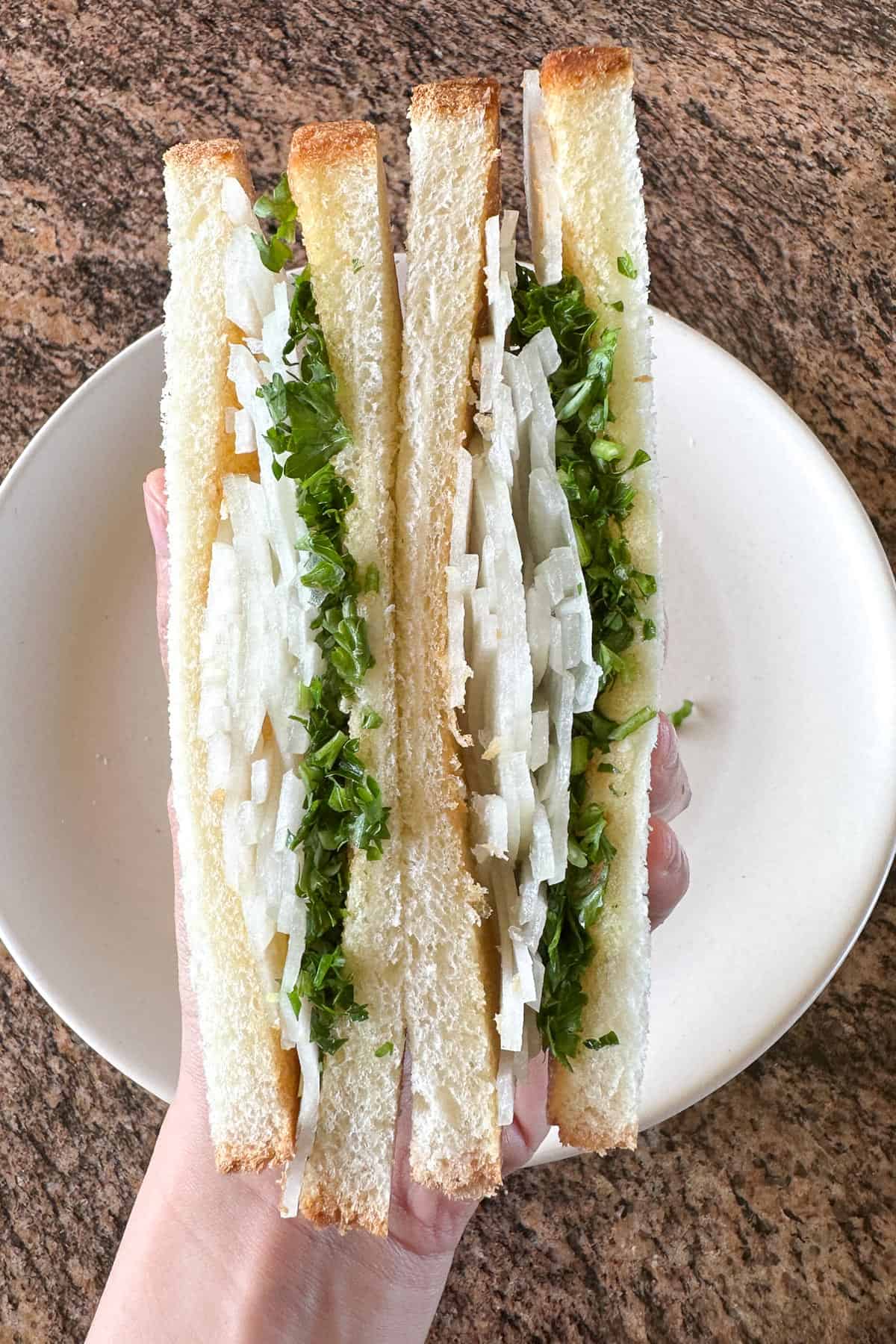Onion sandwich.