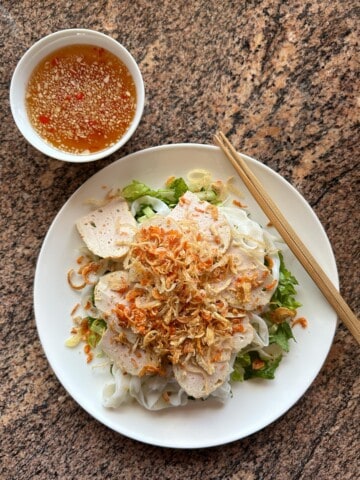 A plate of Banh Cuon / Banh Uot.