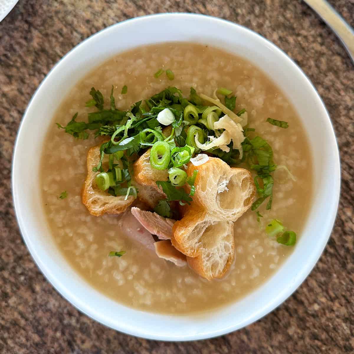 Turkey jook with tasty toppings.