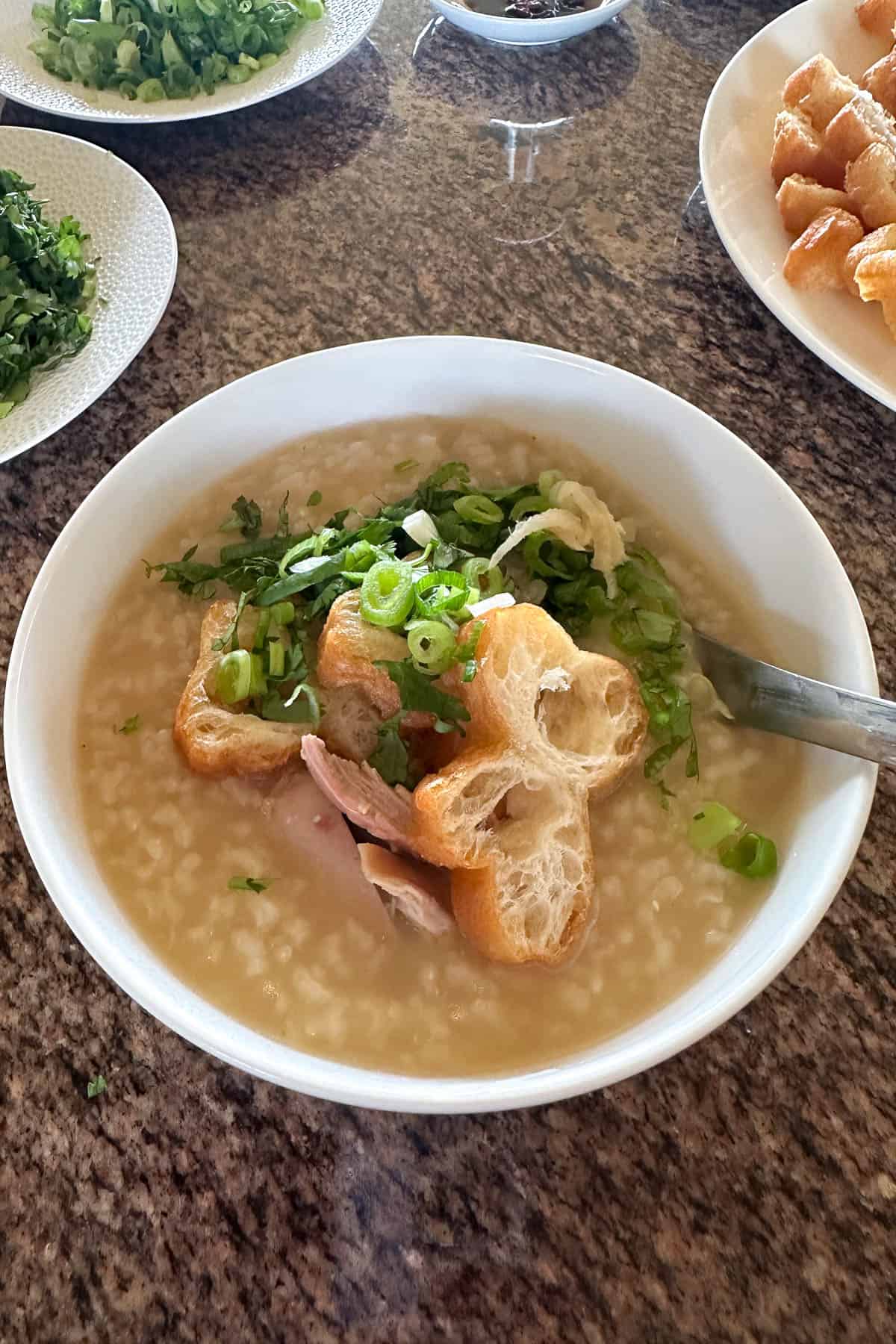 Turkey jook with tasty toppings.