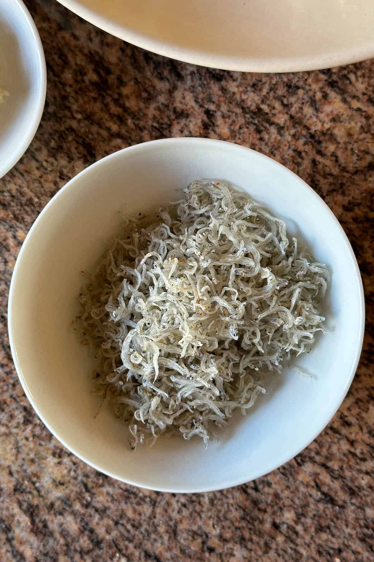 A bowl of shirasu.