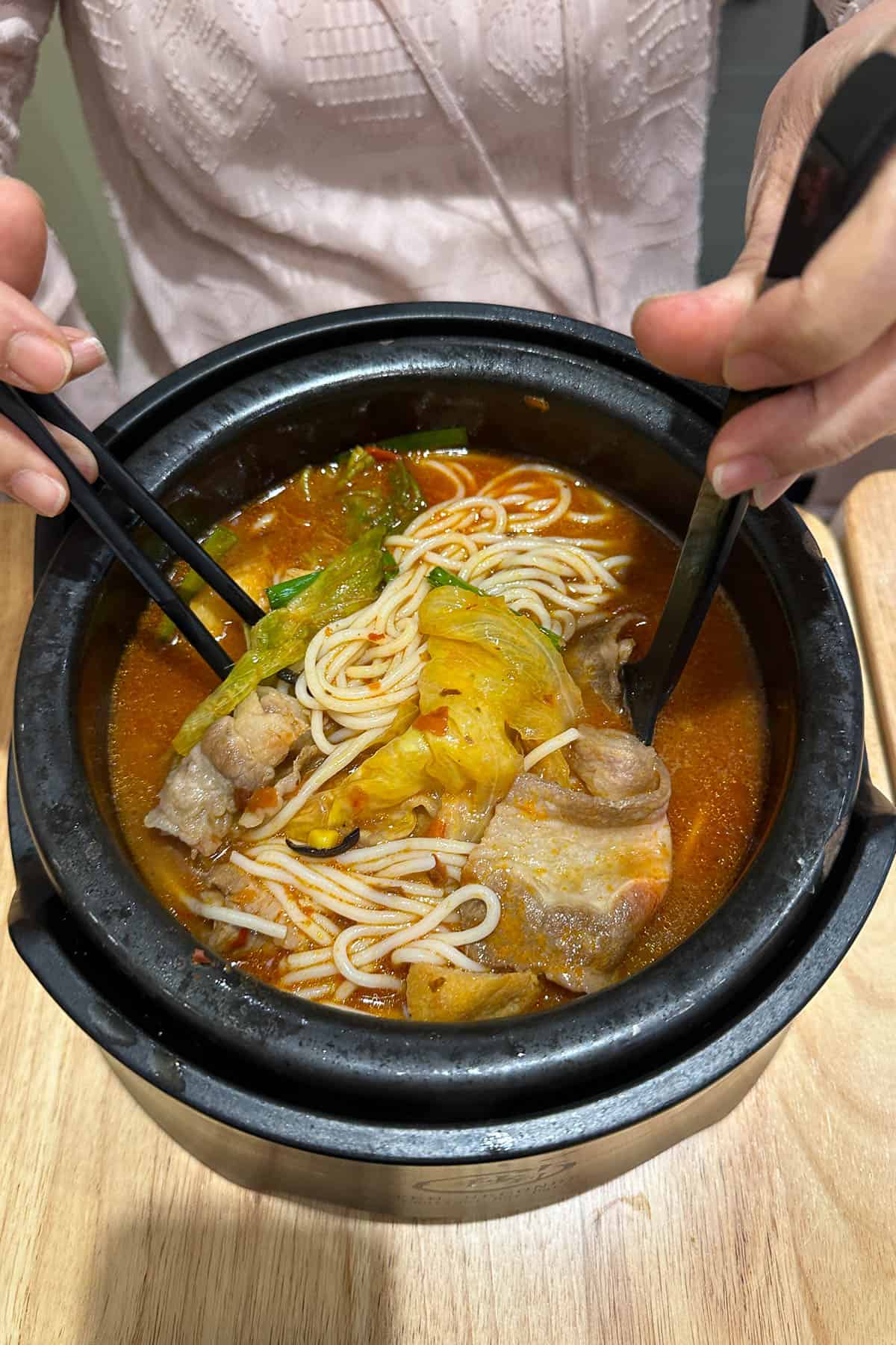 Noodles at Ten Seconds Yunnan Rice Noodle.