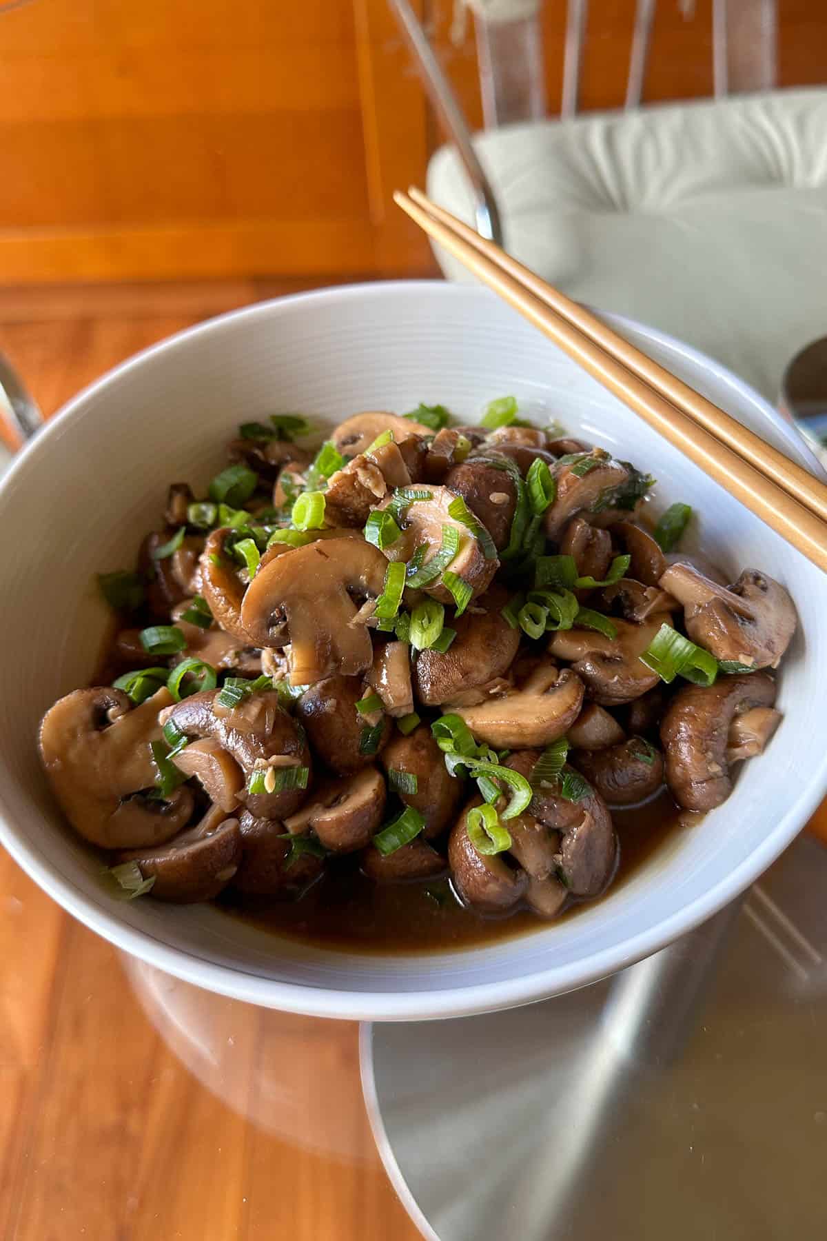 Braised mushrooms.