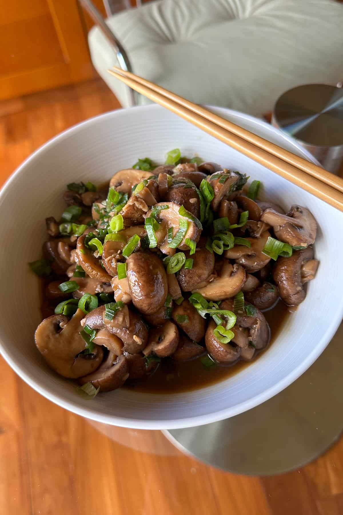 Braised mushrooms.