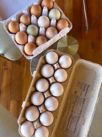 Local eggs from Kualoa and OK Poultry / Waimana TKG eggs.