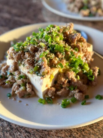 Miso pork and tofu.