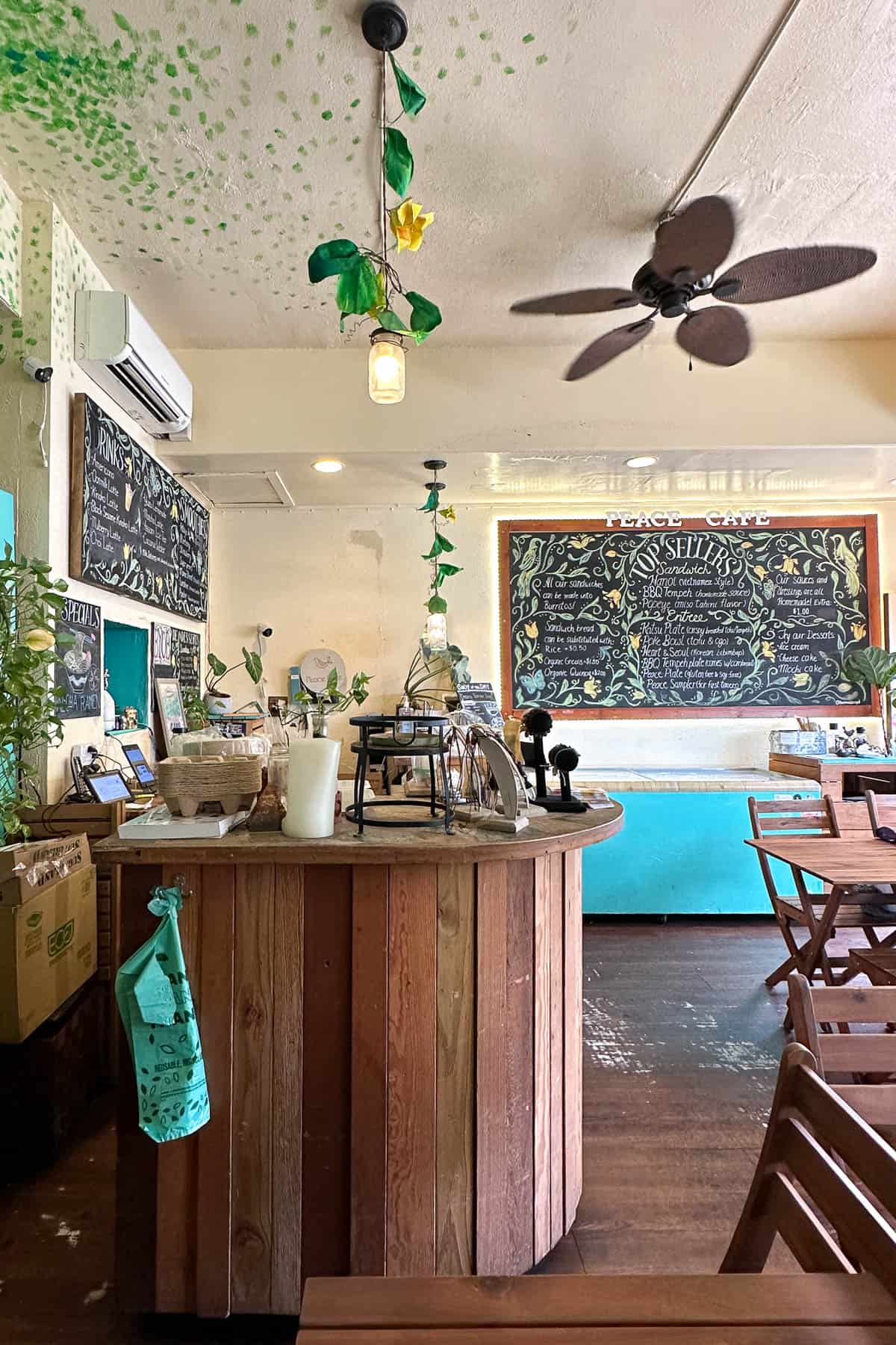 Interior of Peace Cafe.