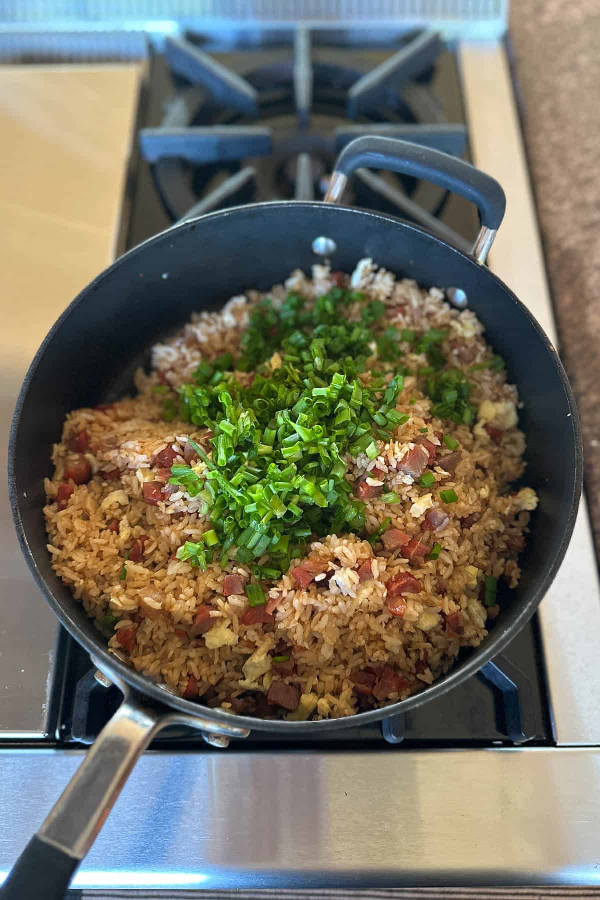 Making Char Siu Fried Rice.