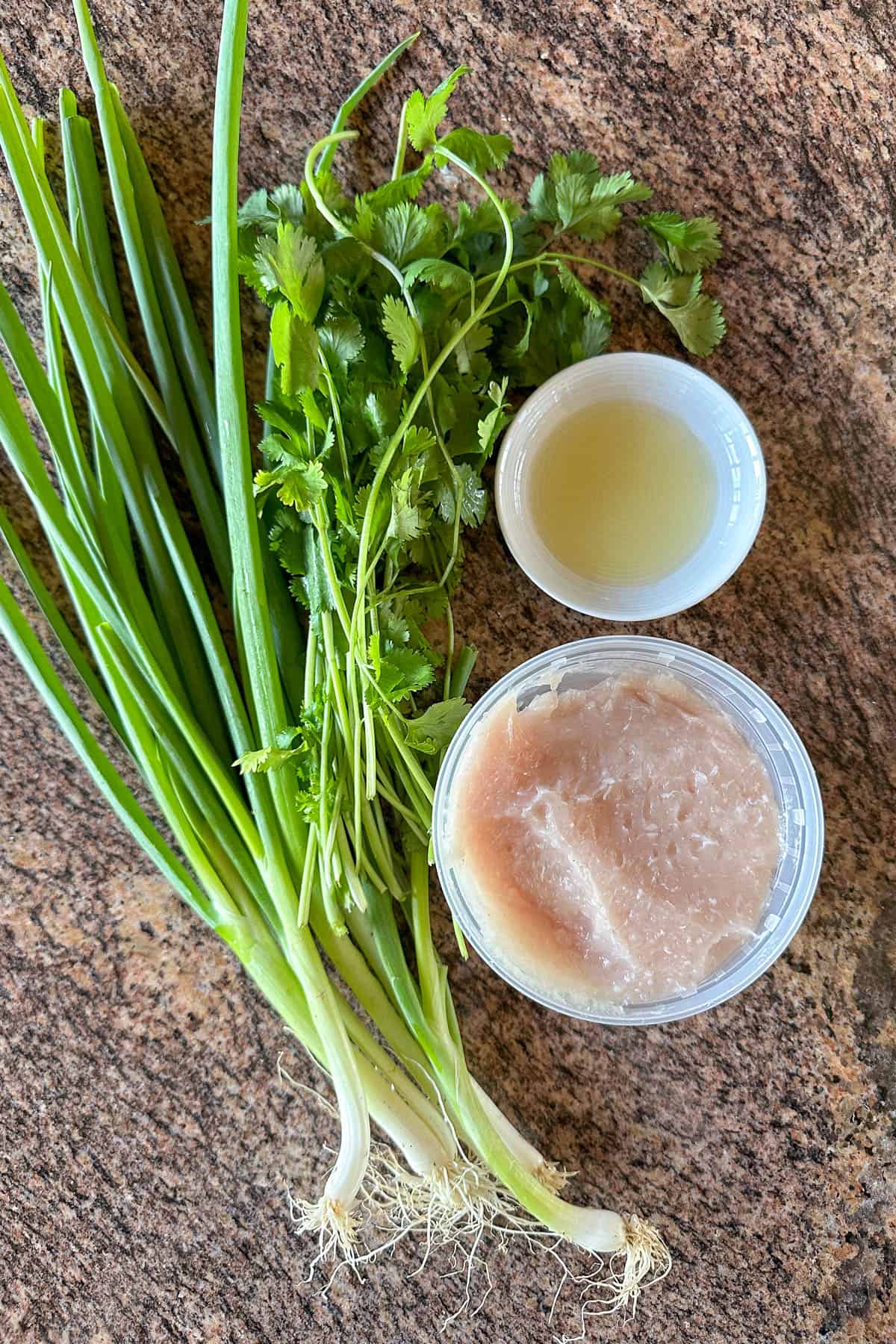 Ingredients for fish paste patties.