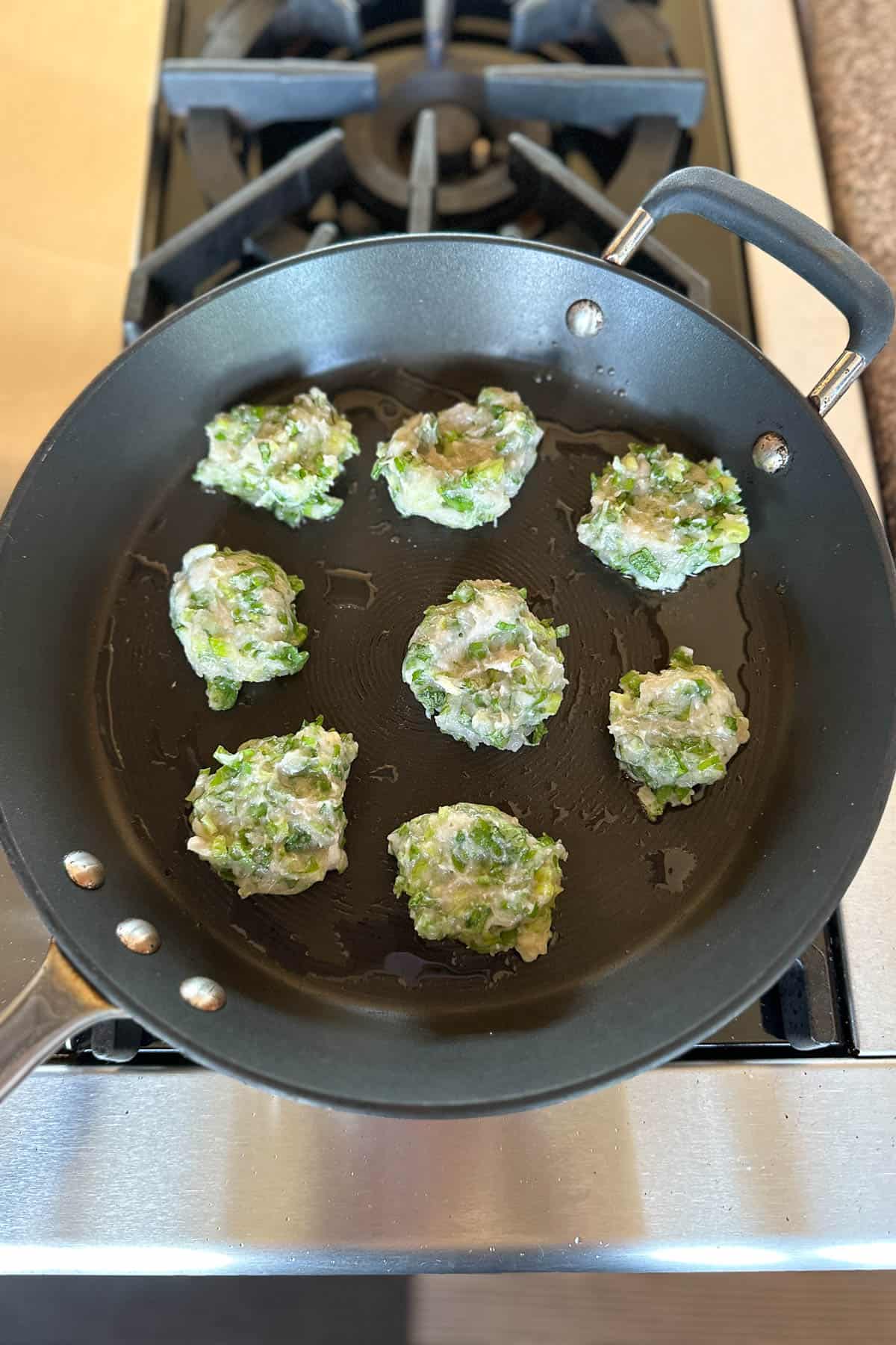 Making fish paste patties.