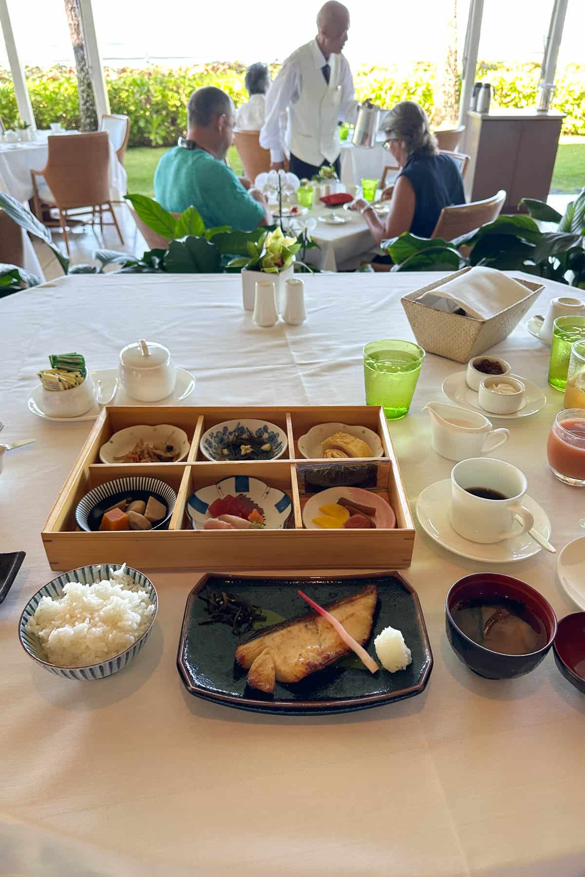 Japanese breakfast at Orchids at Halekulani Hotel.