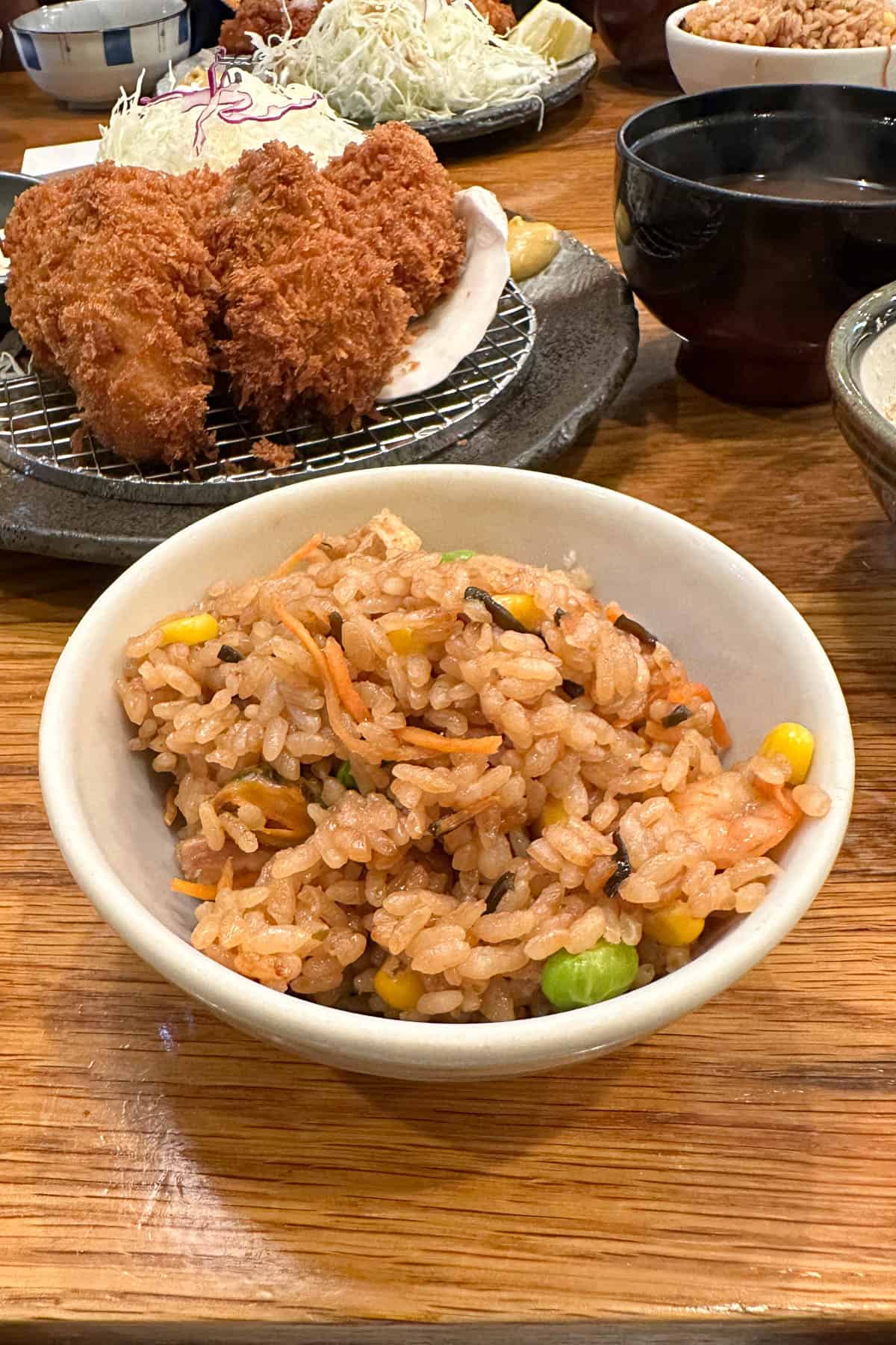 Tonkatsu Tamafuji seasonal rice.