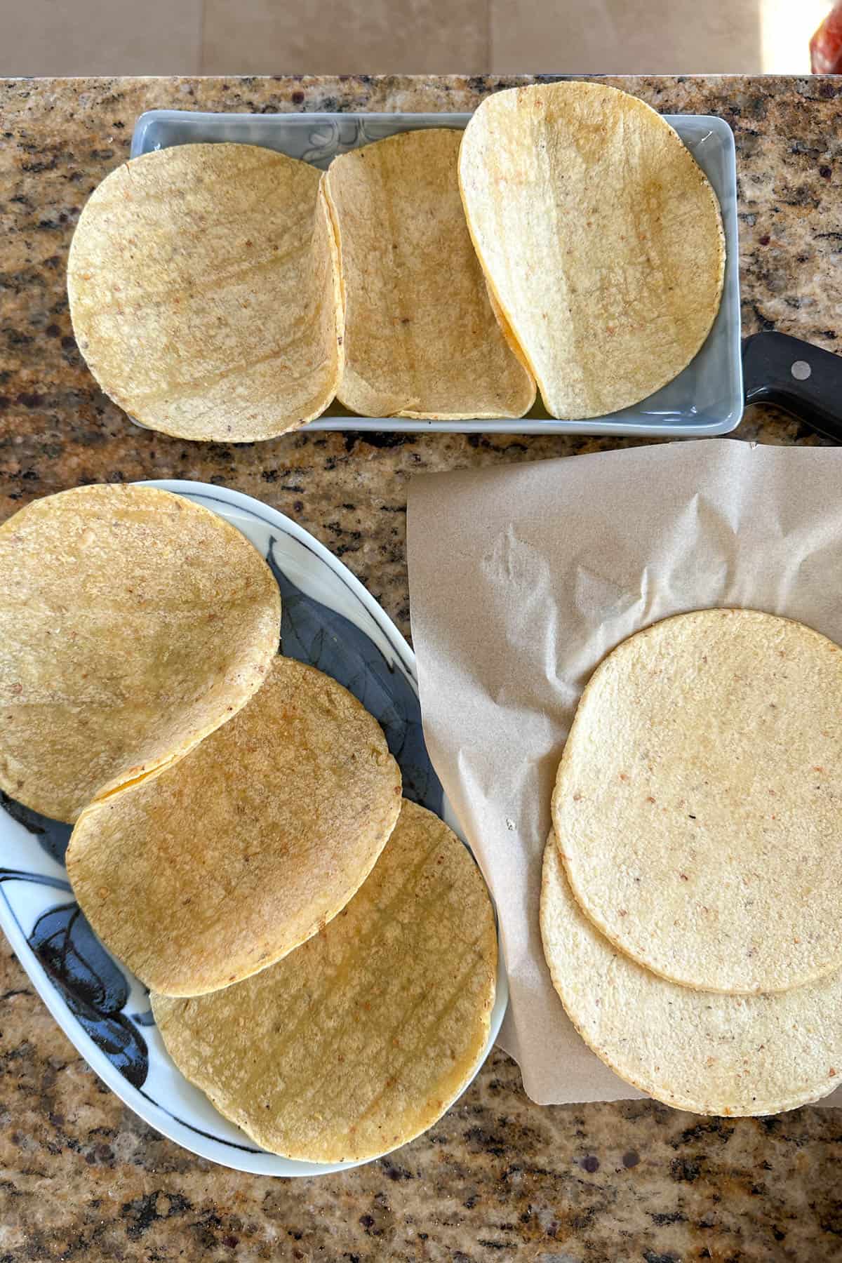 Warmed tortillas.