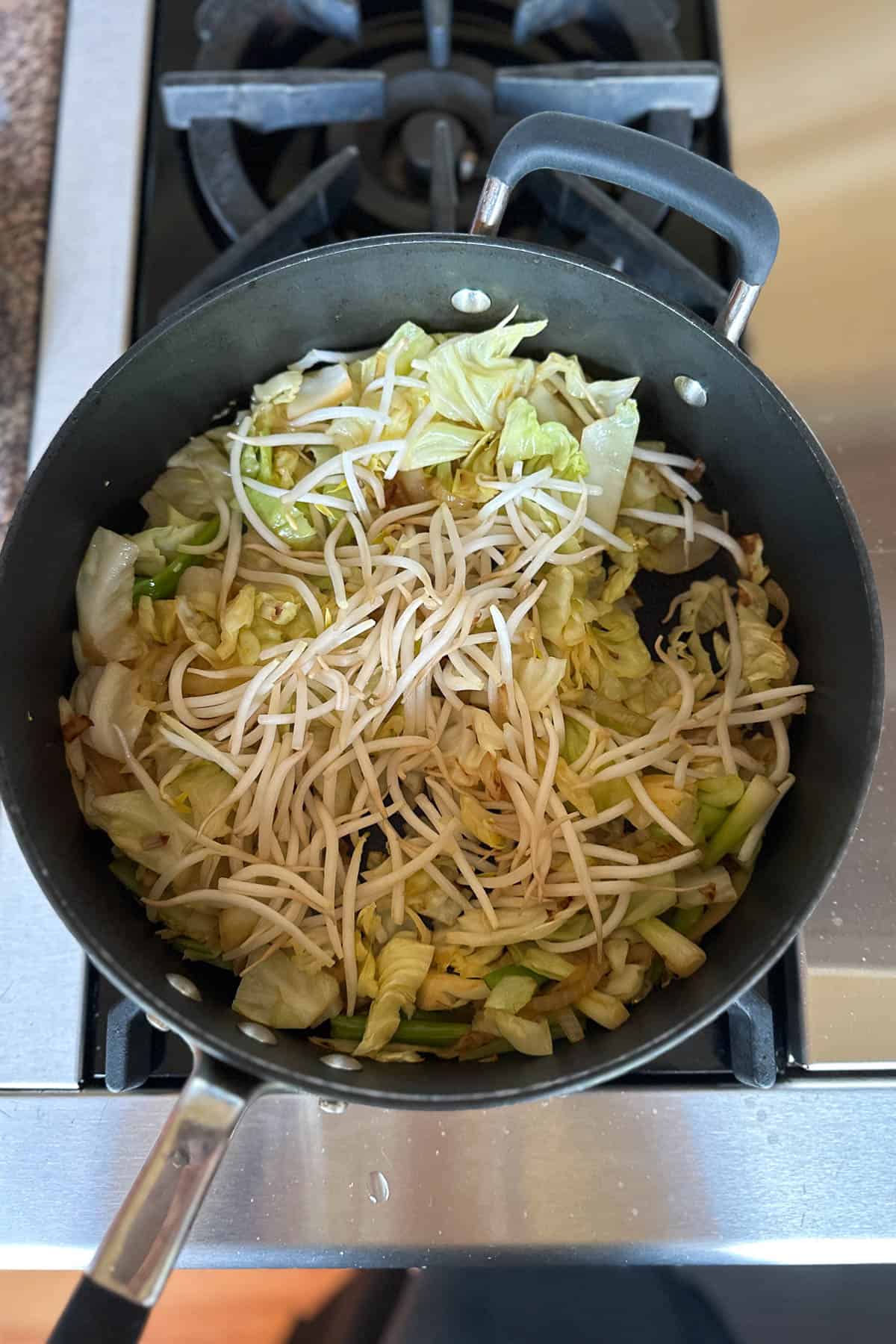 Making char siu chow mein.
