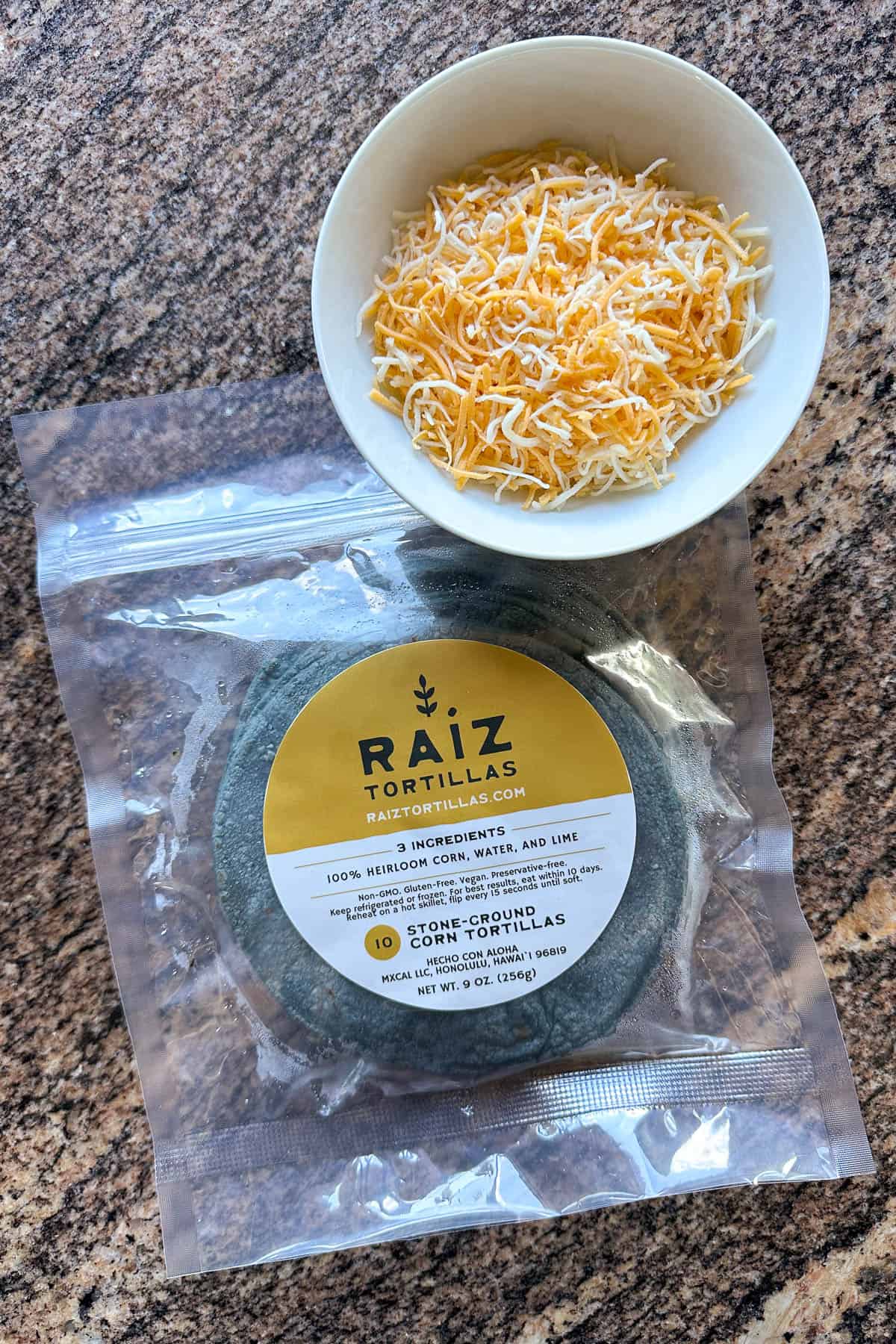 Ingredients to make crispy cheese tacos.