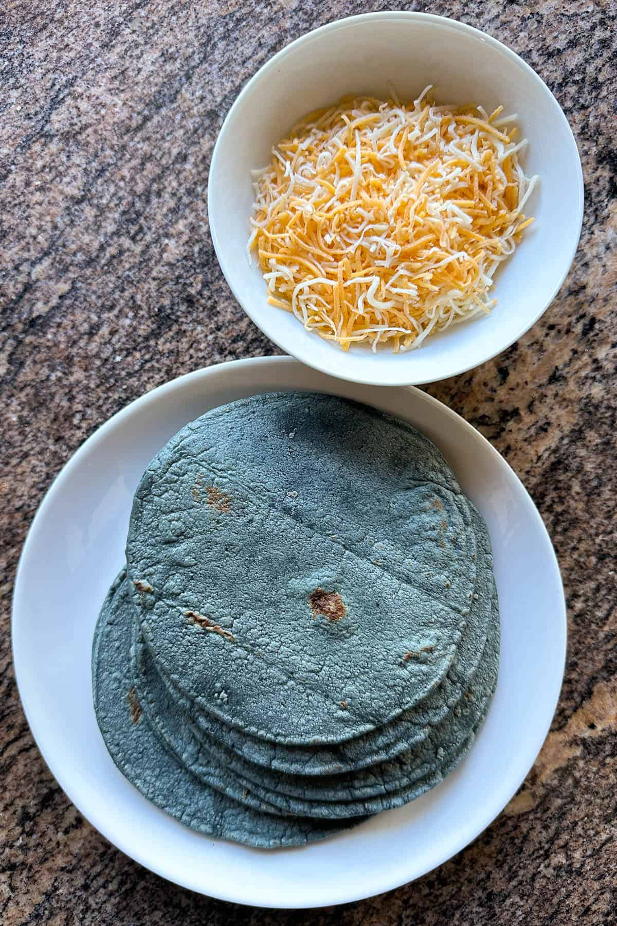 Ingredients to make crispy cheese tacos.