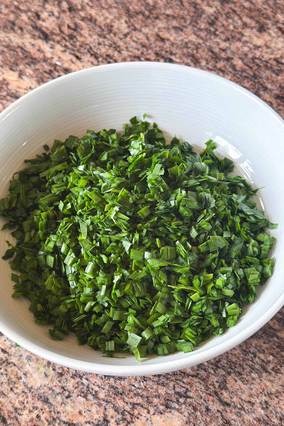 Chopped garlic chives.