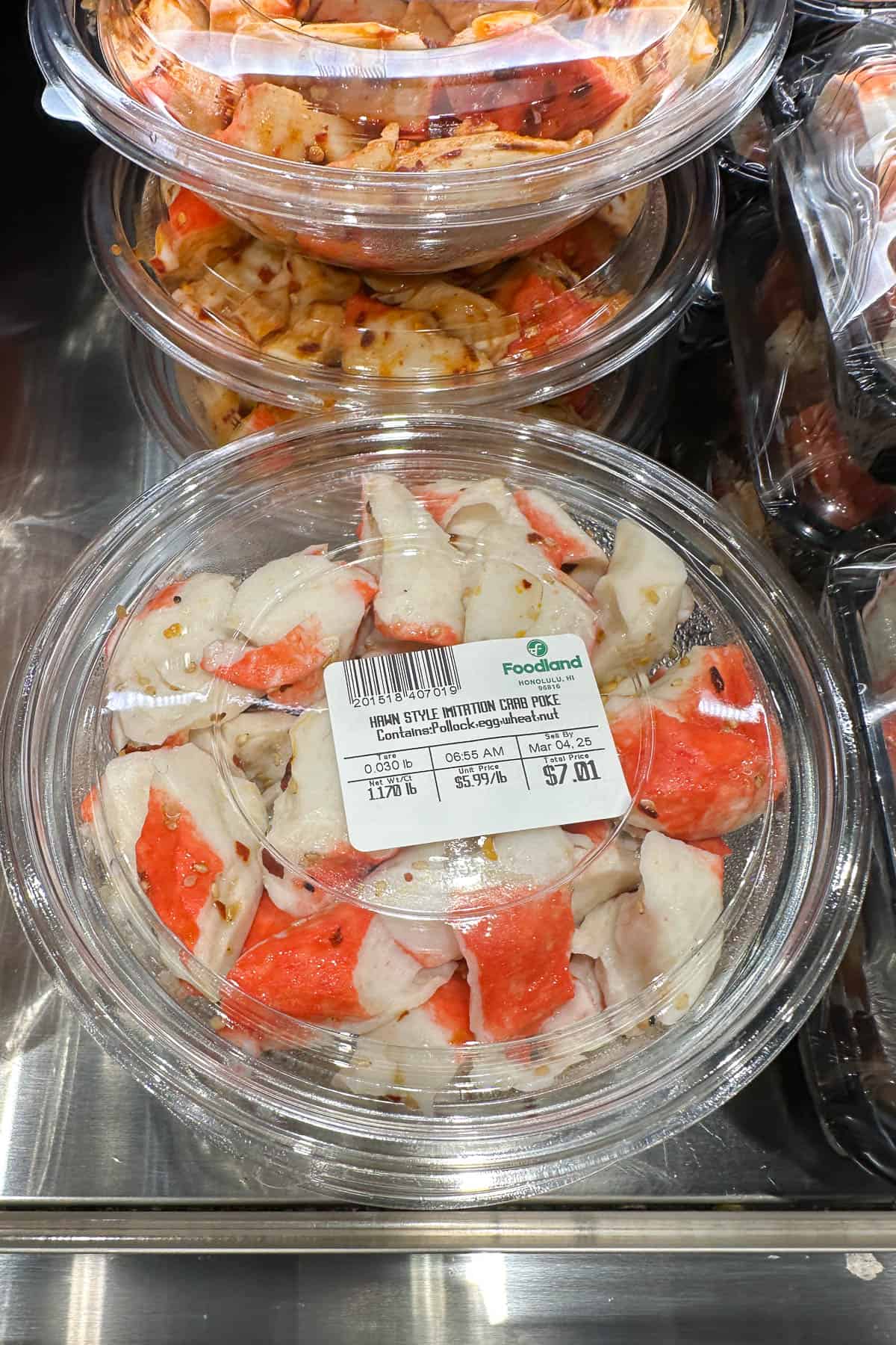 Imitation crab poke from Foodland.