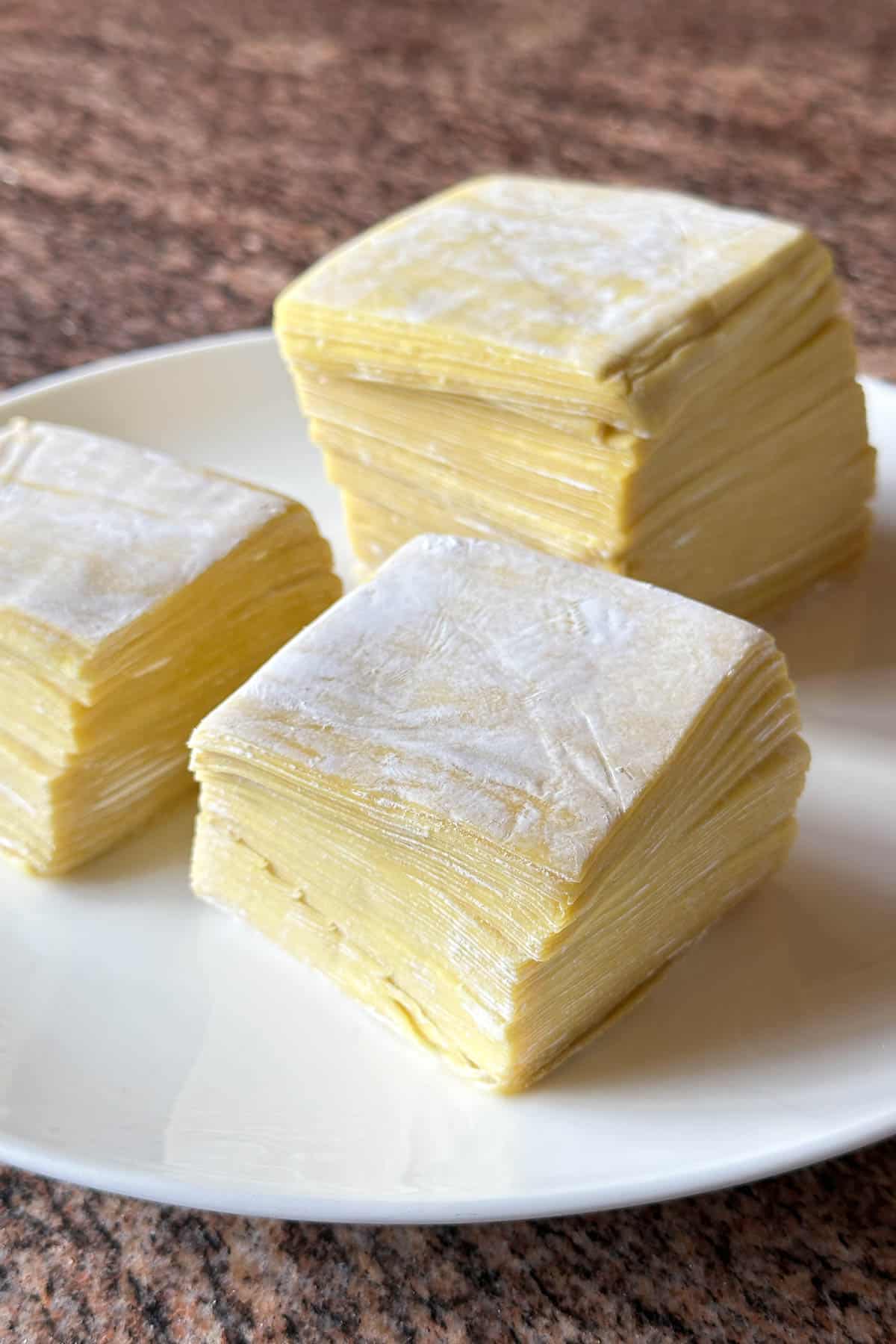 Yat Tung Chow Noodle Factory - mini and regular size wonton pi (skins).