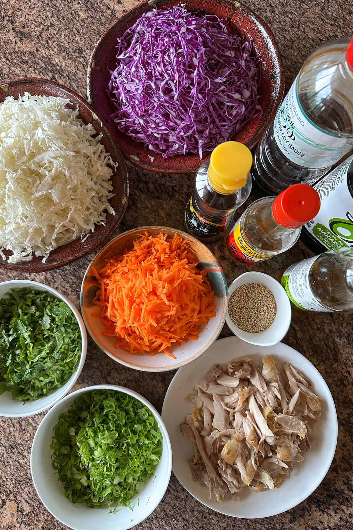 Ingredients for Chinese Chicken Salad.