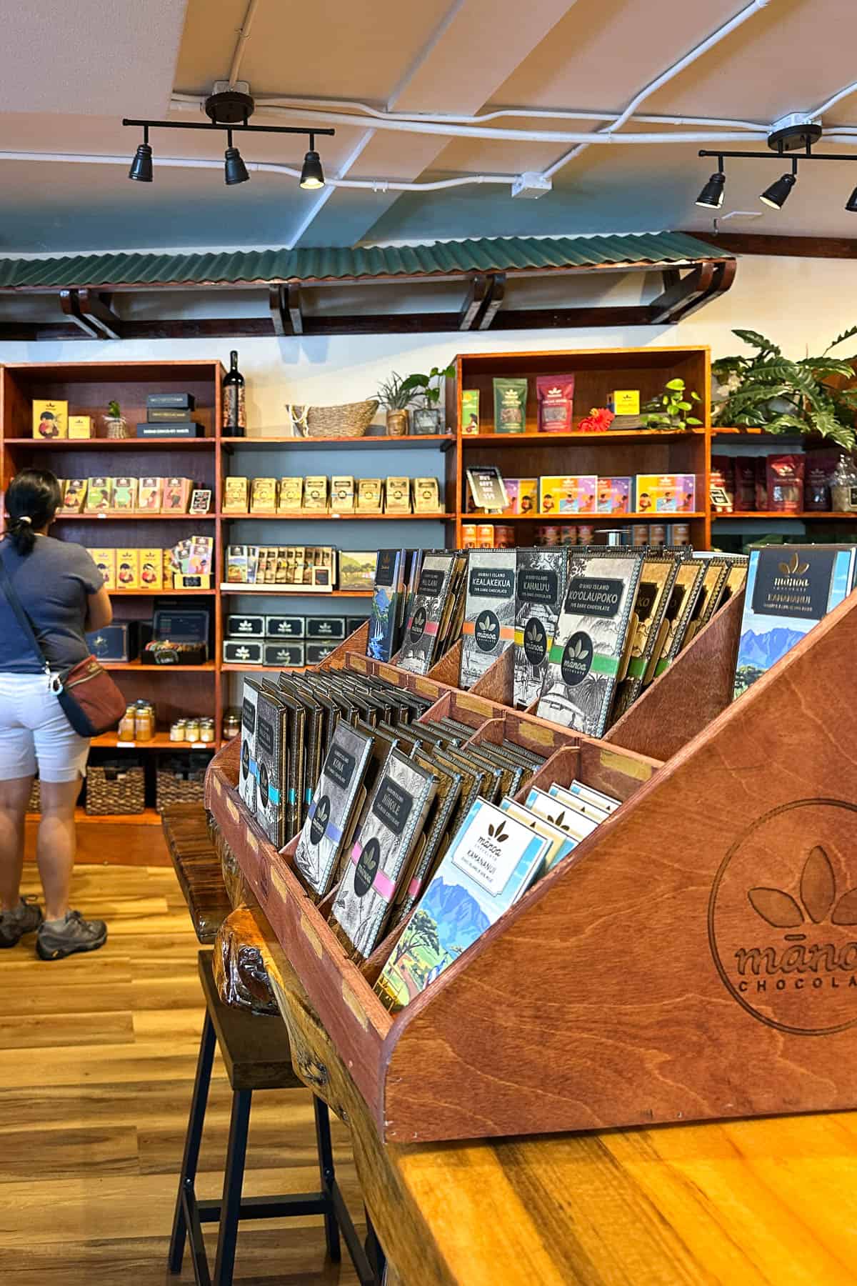 Manoa Chocolate retail store interior.