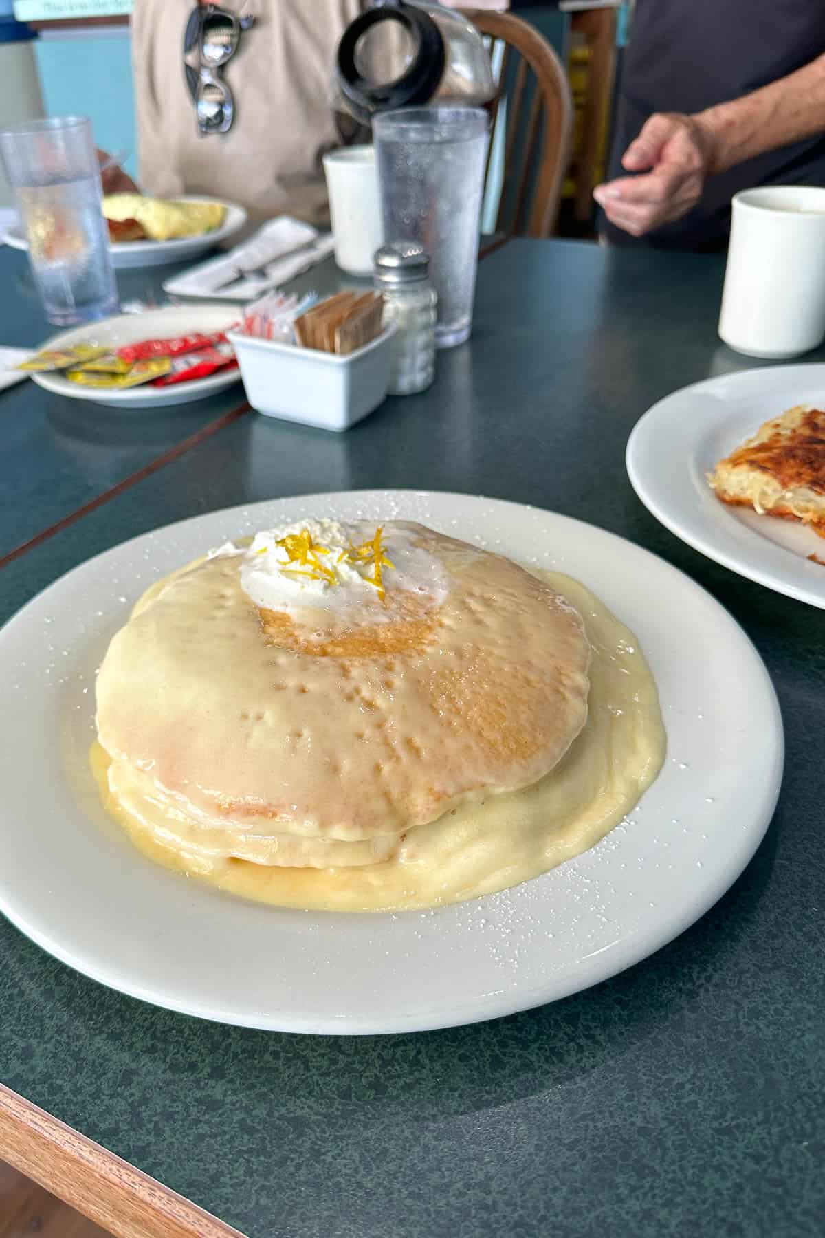 Lilikoi pancakes from Moke's Bread & Breakfast.