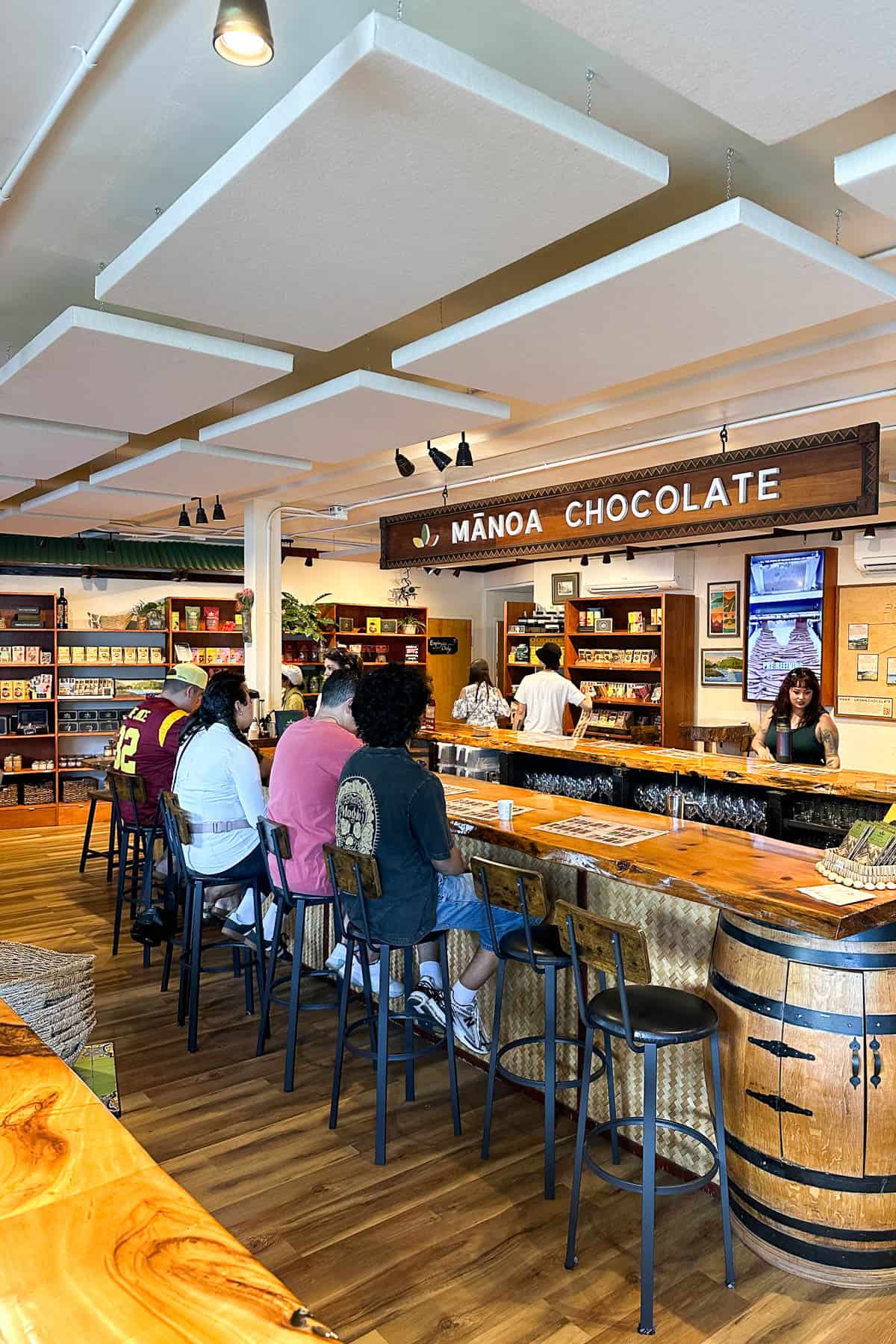 Interior of Manoa Chocolate in Kailua.