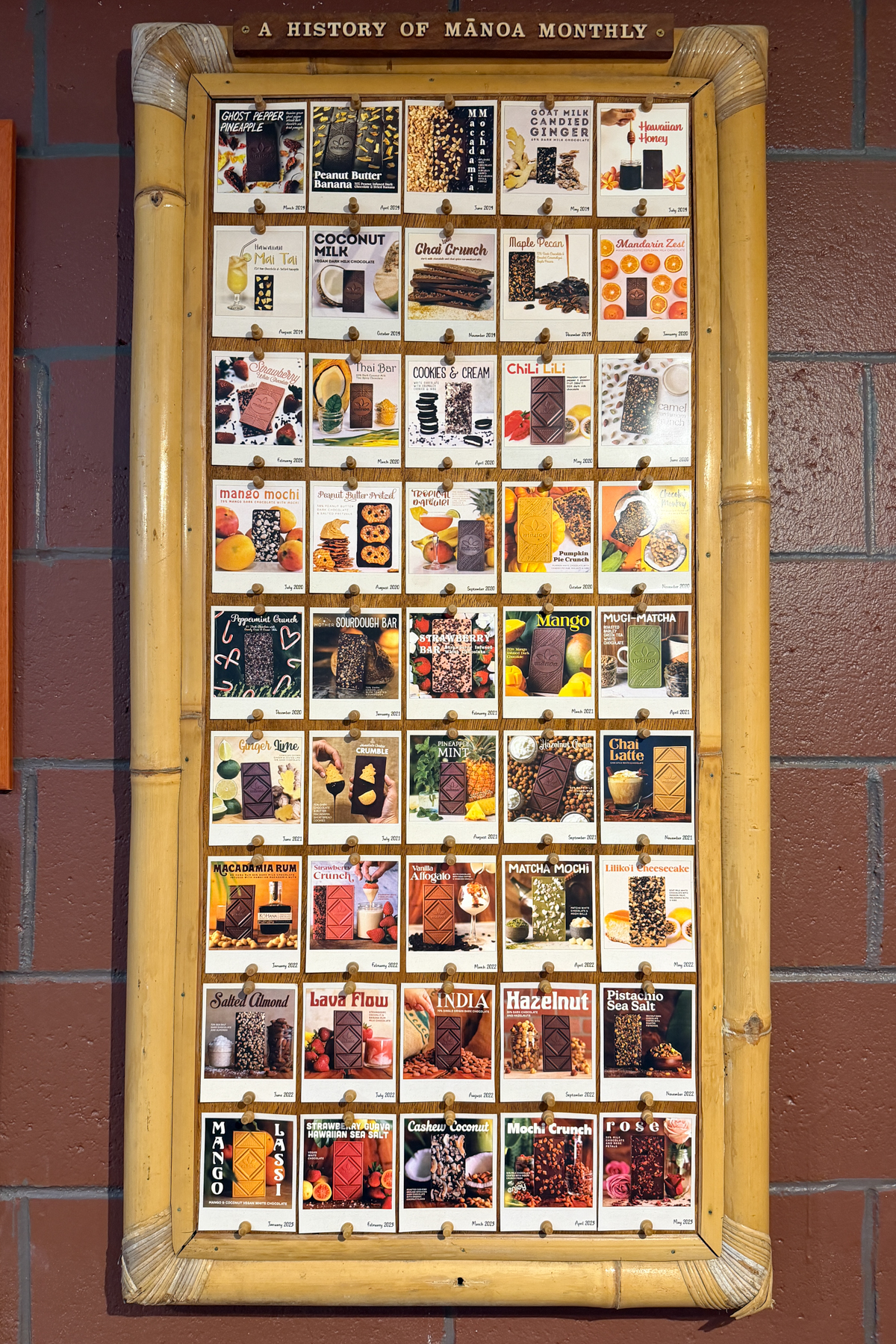 Manoa Chocolate subscription history of special bars.