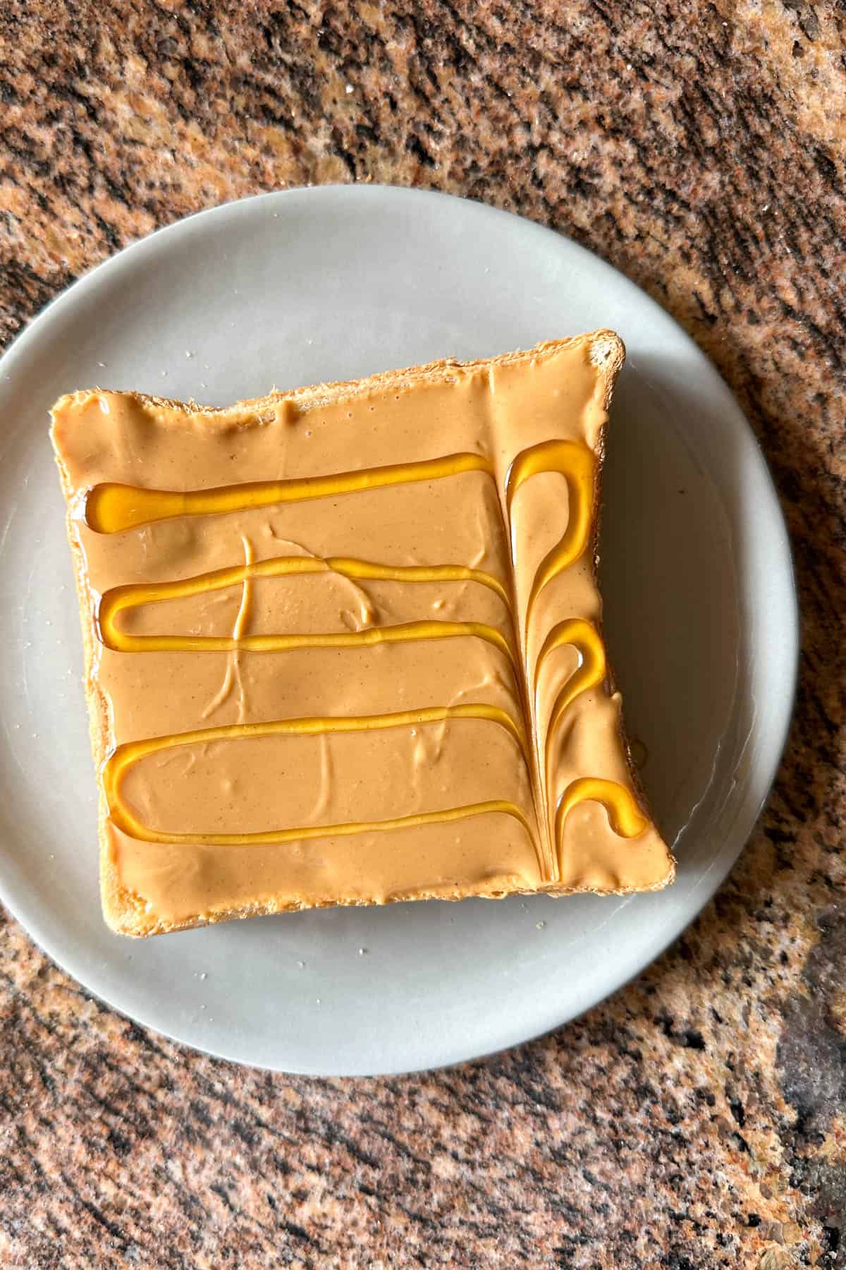 Adding honey for Peanut Butter and Honey Toast.