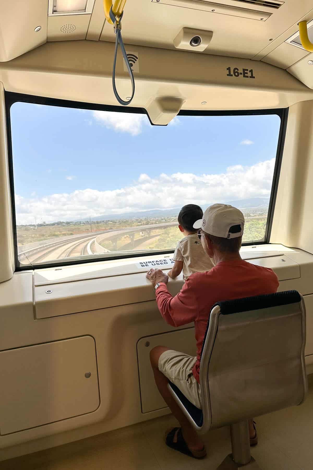 Riding the Skyline Honolulu Rail.