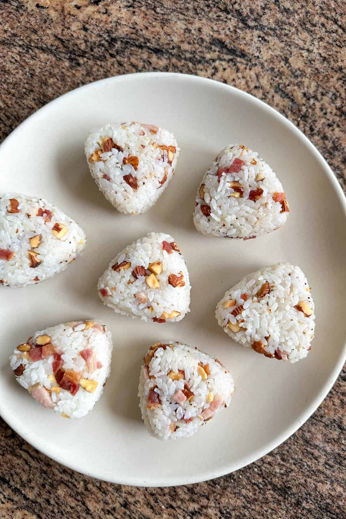 Bacon Almond Onigiri Musubi.