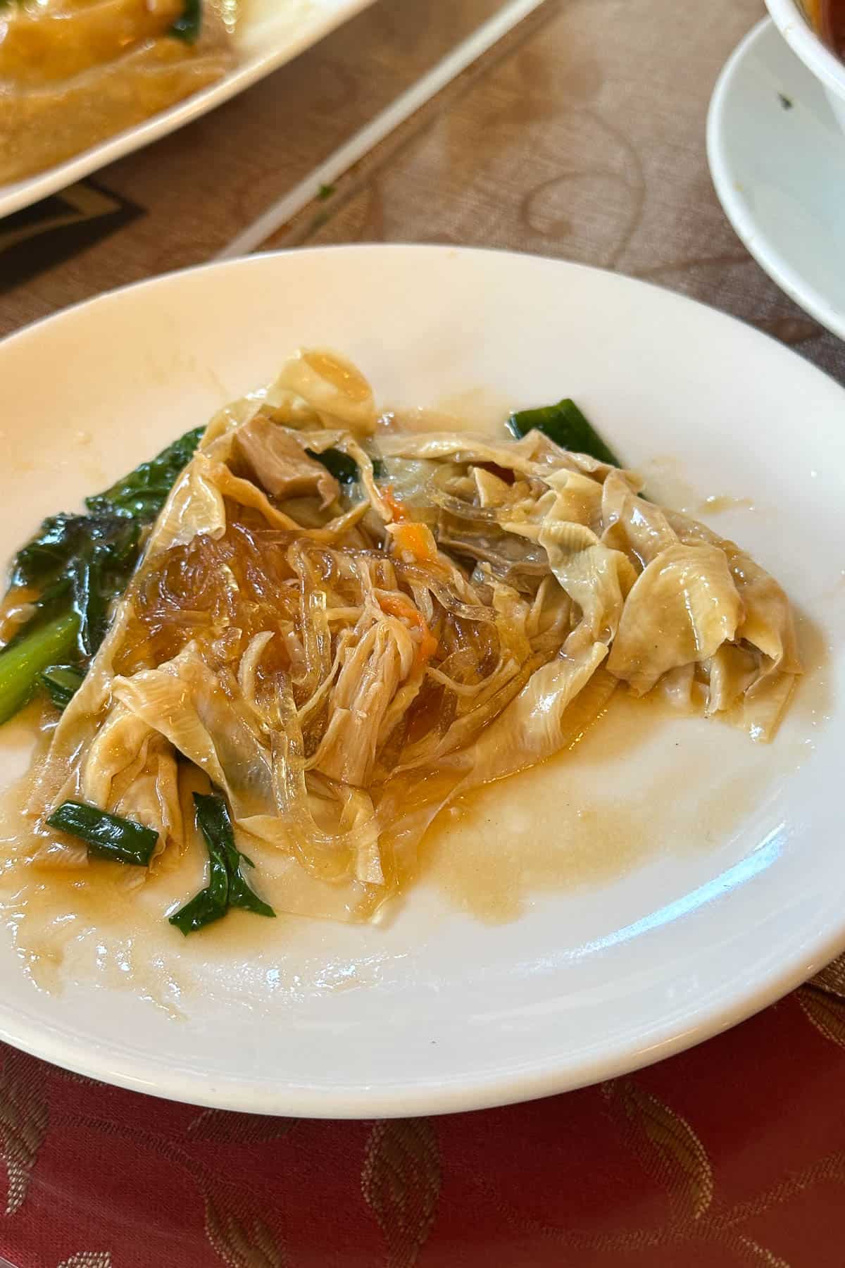 Dew Drop Inn bean curd with choy sum.