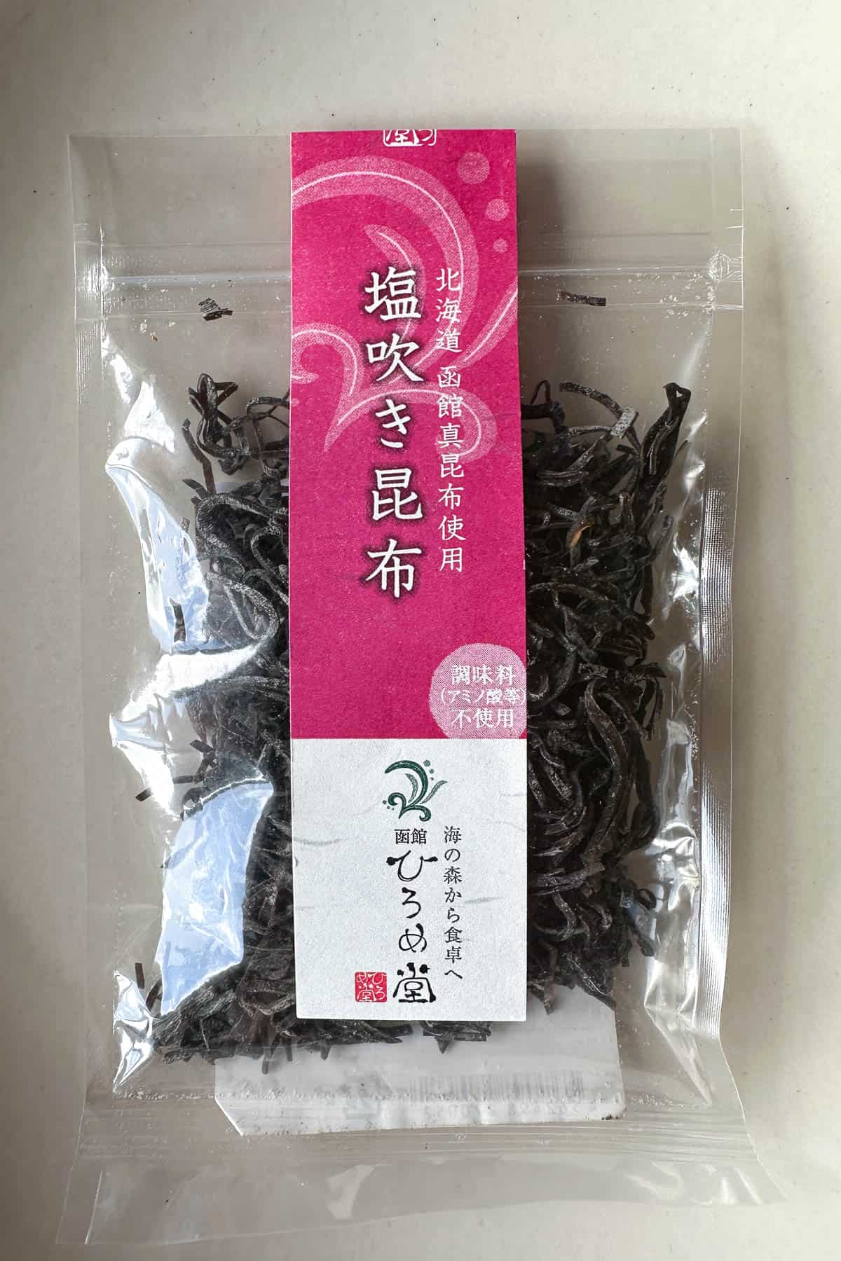 A bag of Shio Kombu.