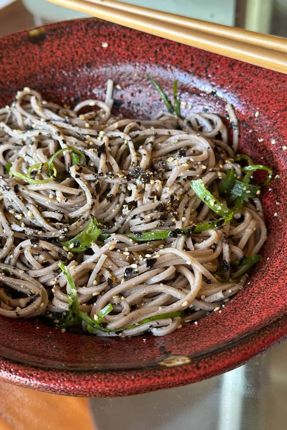 Perilla Oil Noodles with soba.