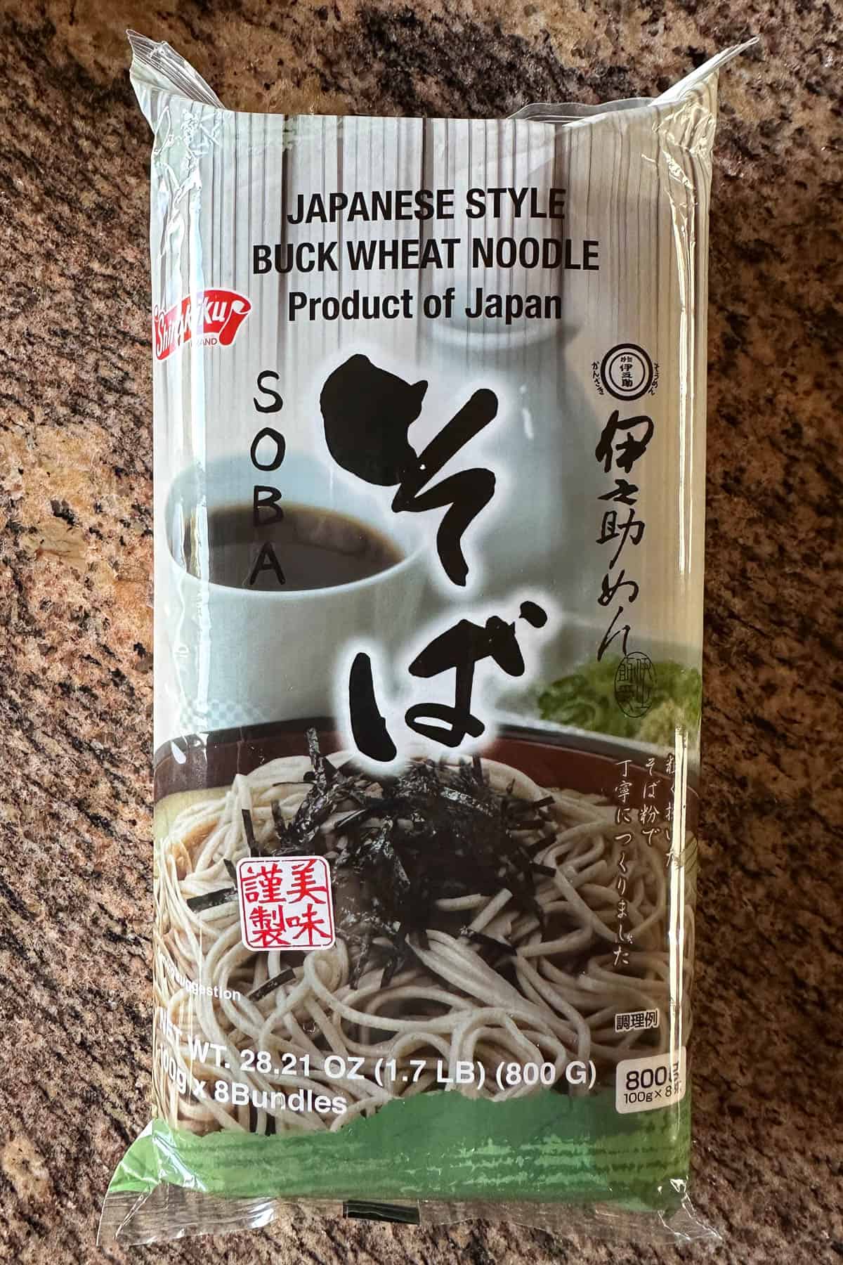 A package of soba noodles.